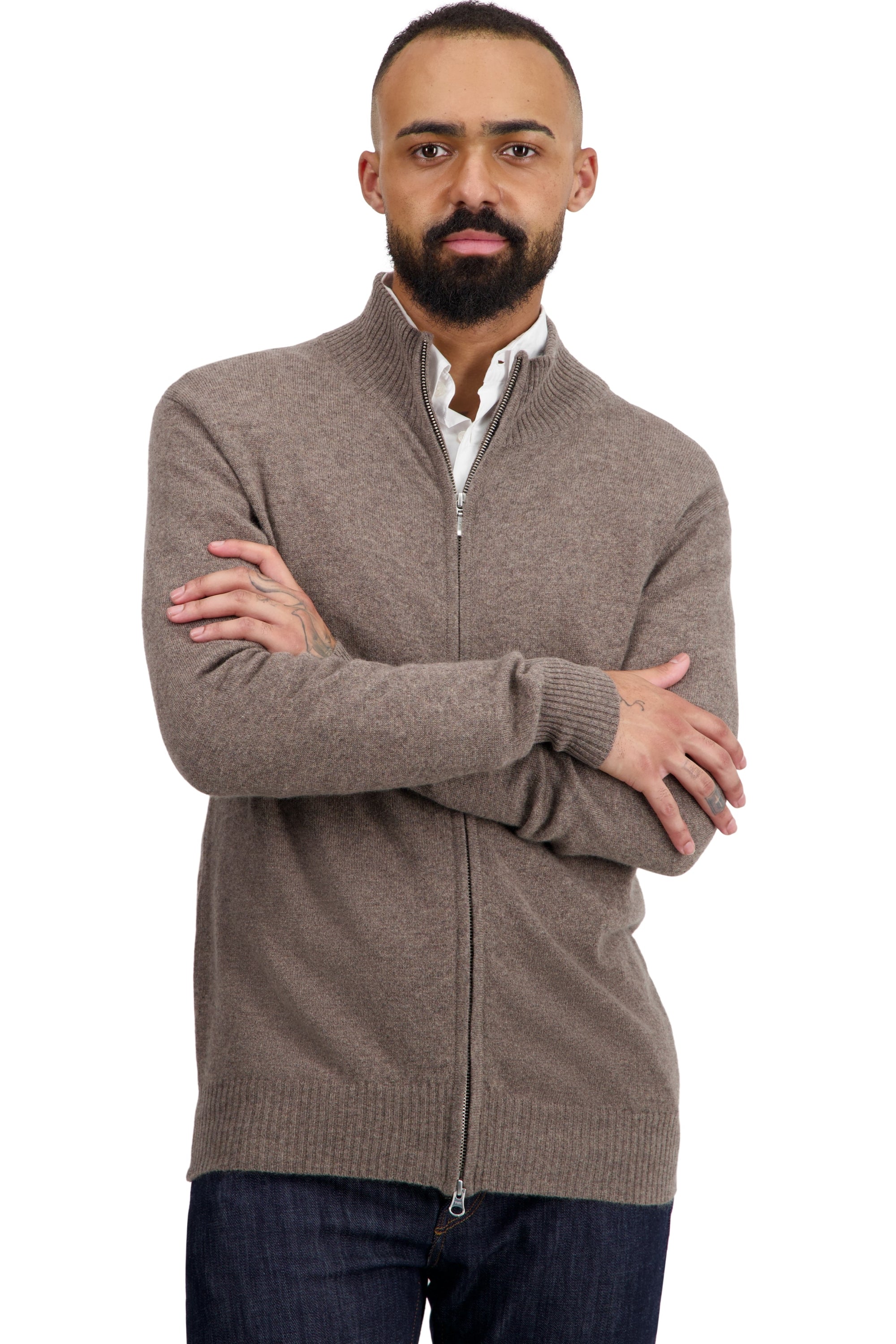 Thobias men's cashmere jumper - otter - Mahogany