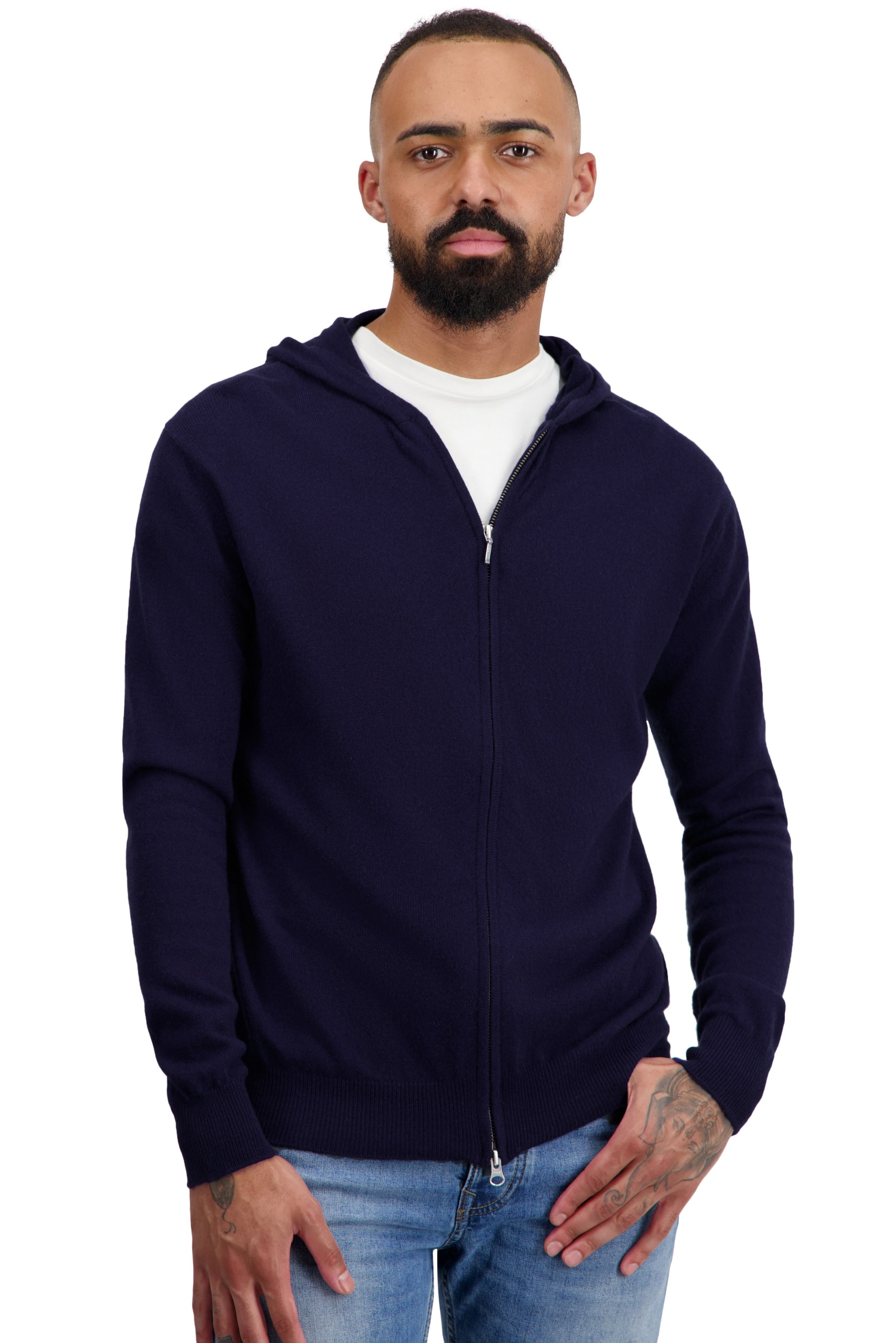 Taboo men's cashmere jumper - dark navy - Mahogany