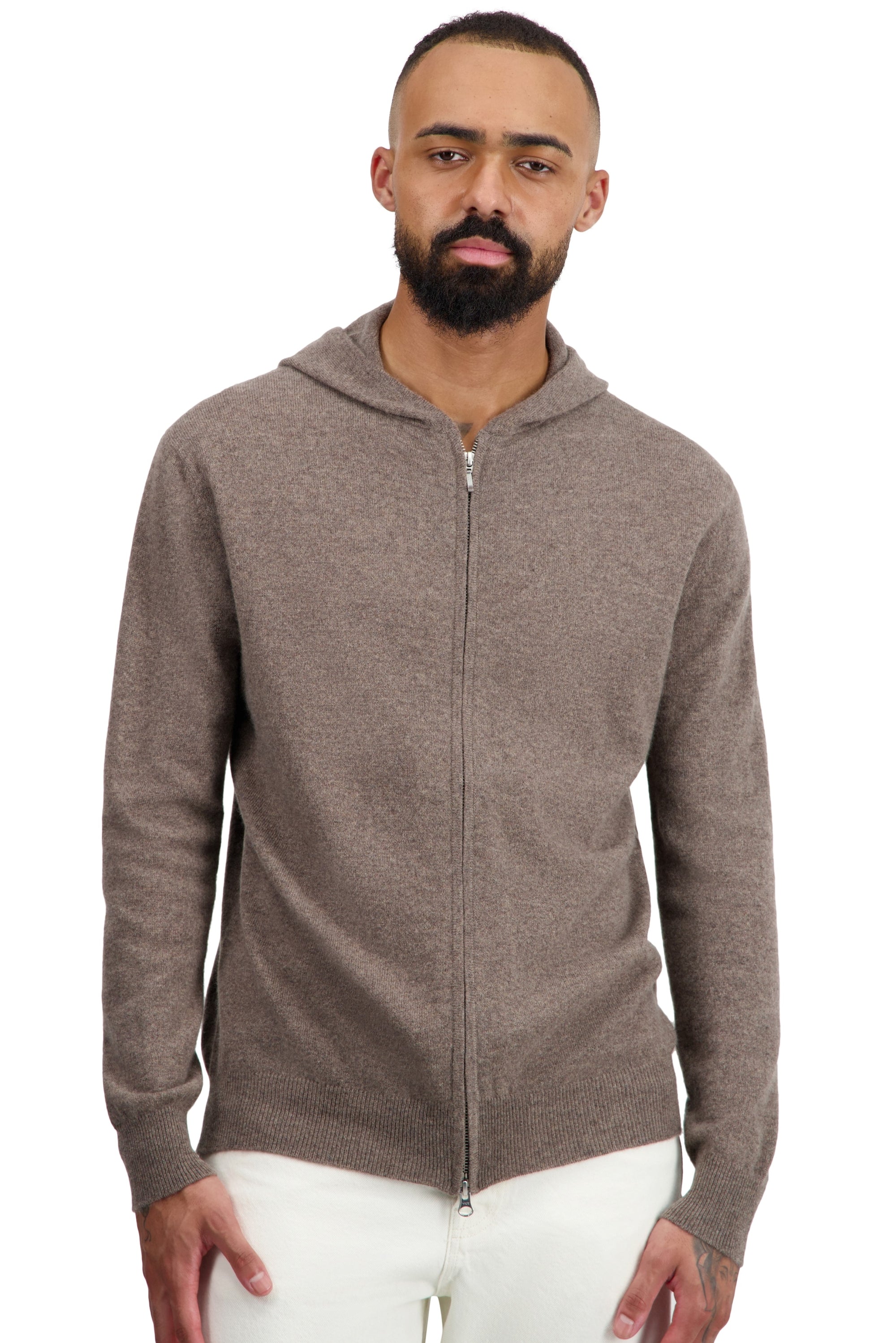 Taboo men's cashmere jumper - otter - Mahogany