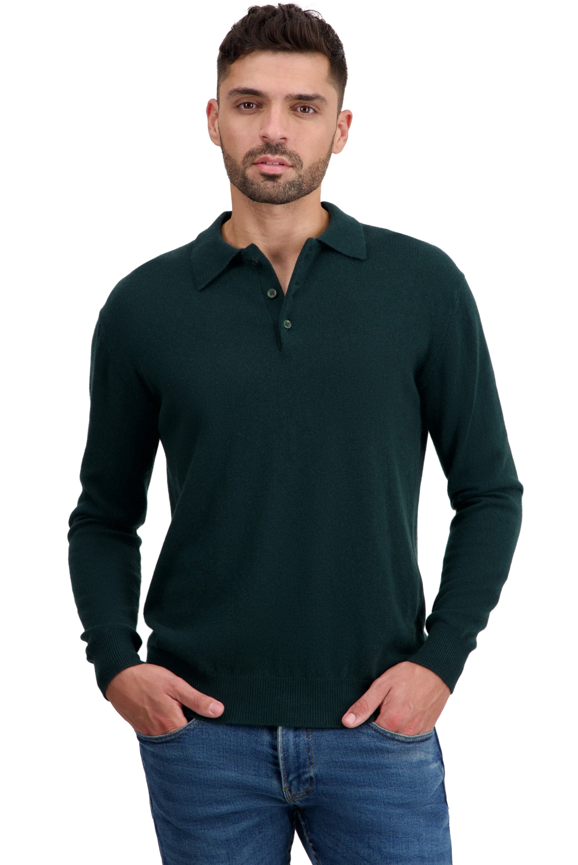 Tarn men's cashmere jumper - bottle - Mahogany