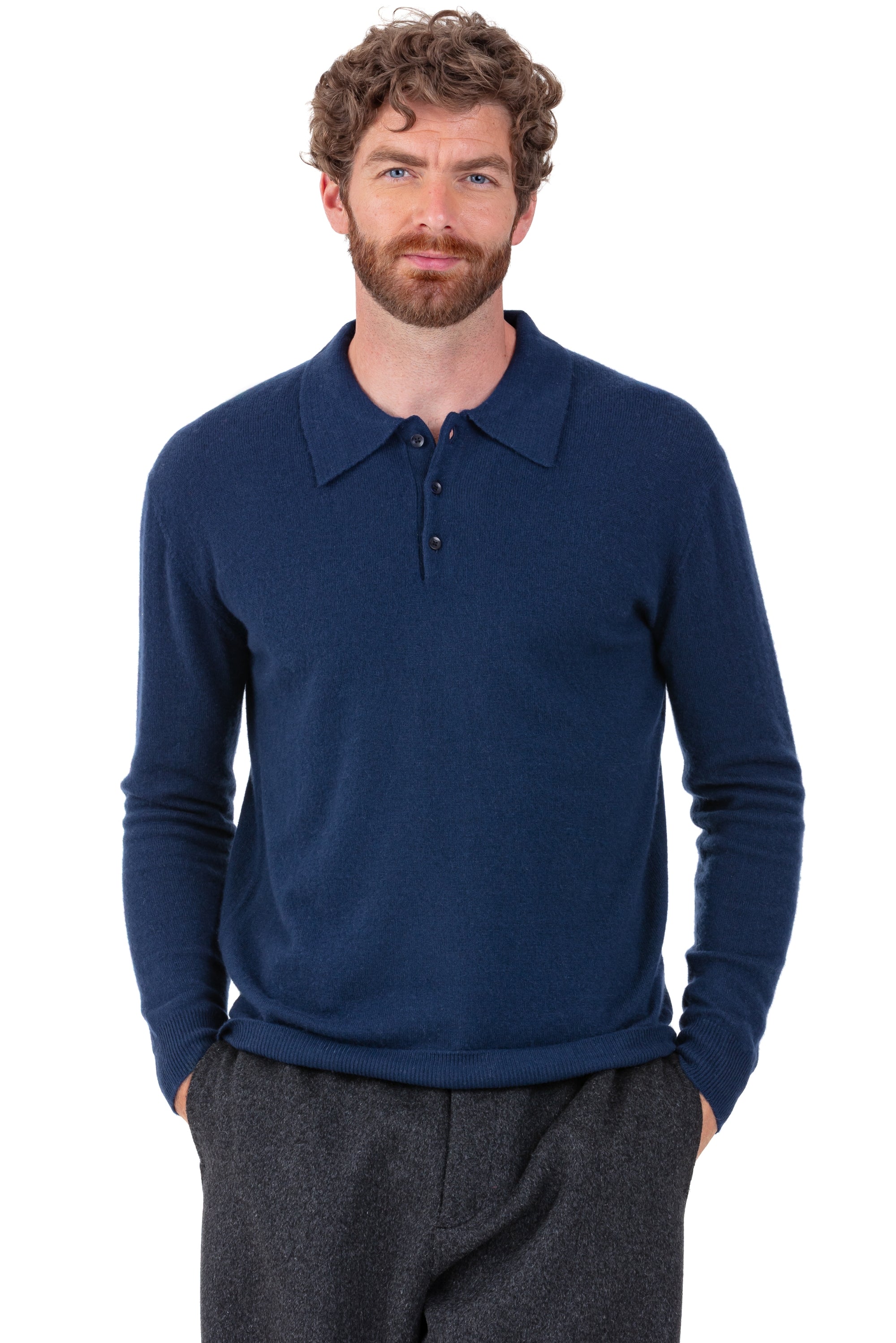 Tarn men's cashmere jumper - dark navy - Mahogany