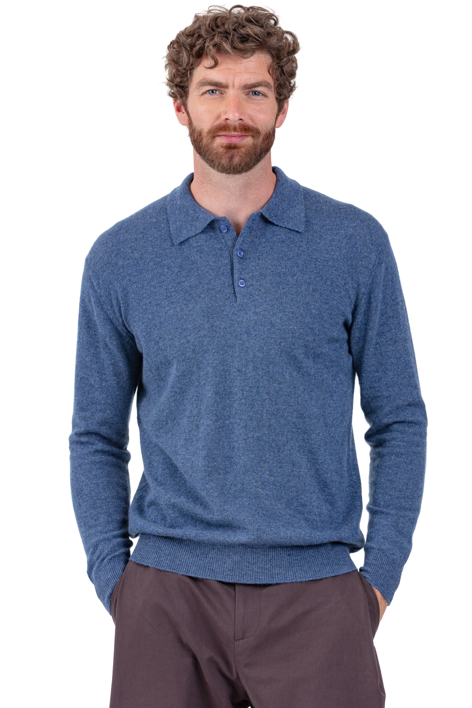 Tarn men's cashmere jumper - nordic blue - Mahogany