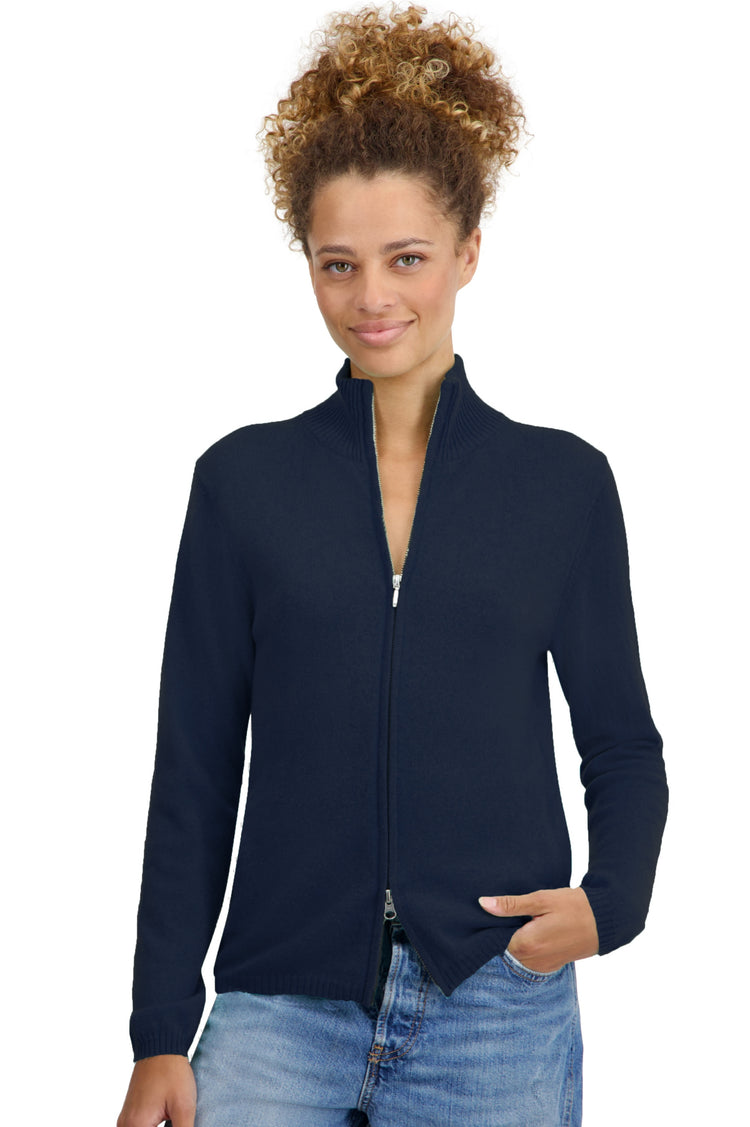 Thames women's cashmere jumper - dark navy - Mahogany