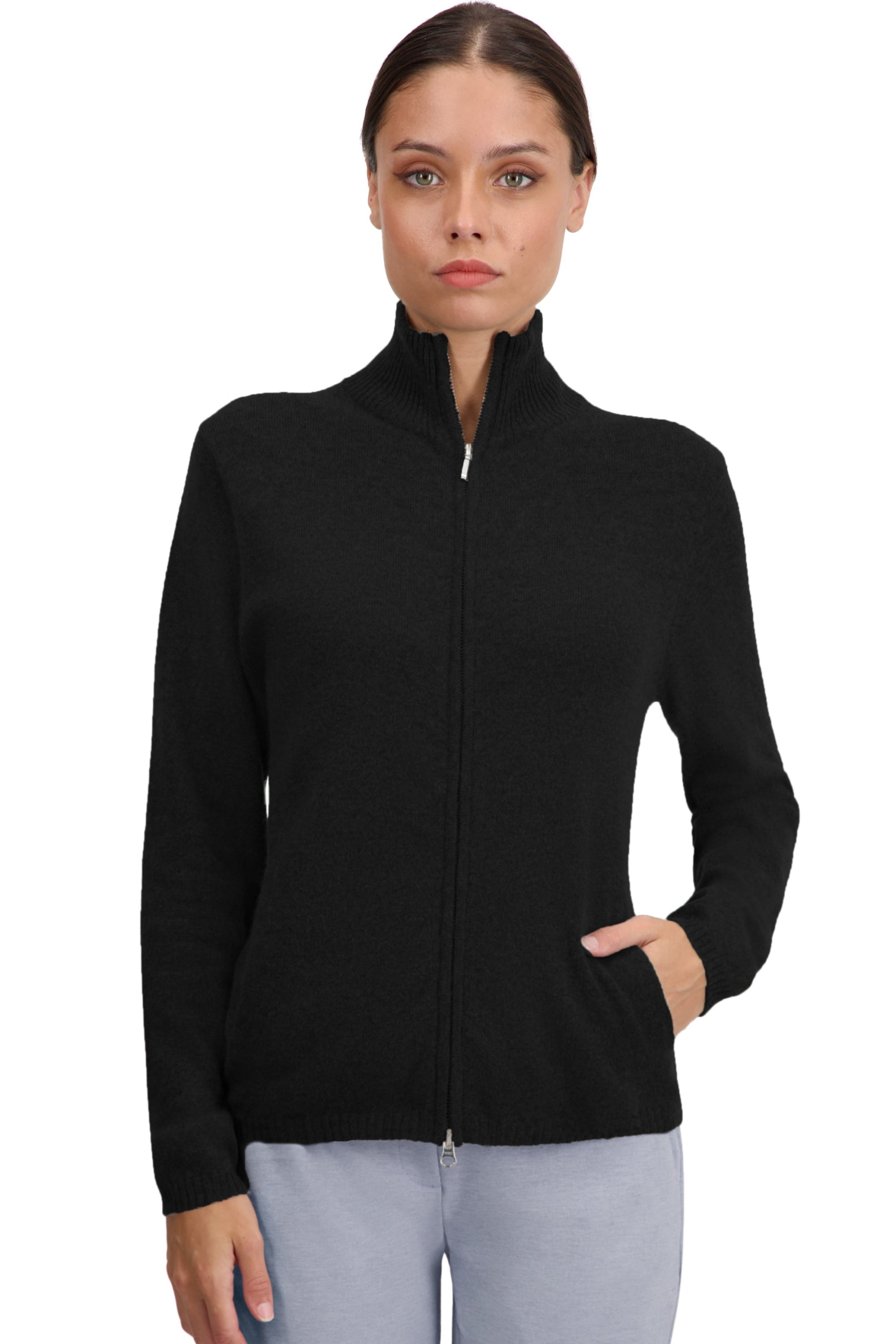 Thames women's cashmere jumper - black - Mahogany