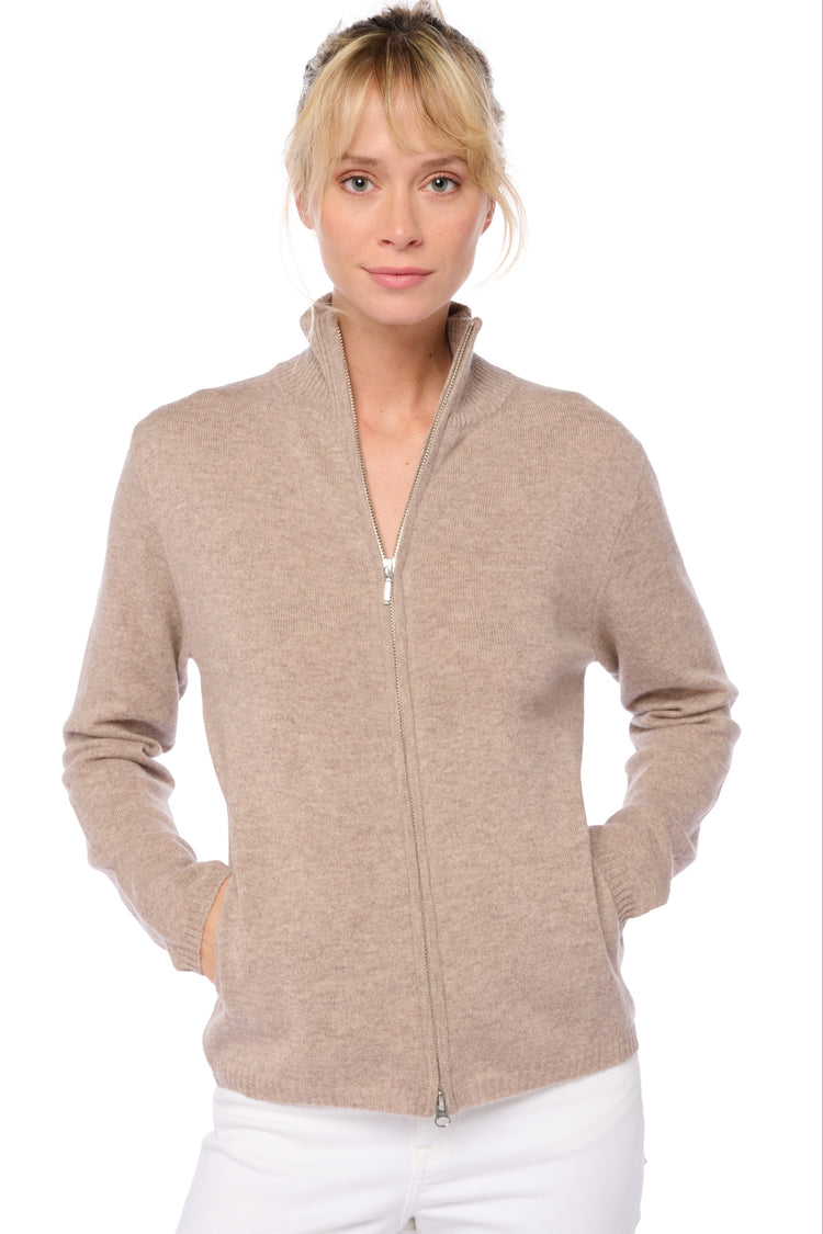 Thames women's cashmere jumper - toast - Mahogany