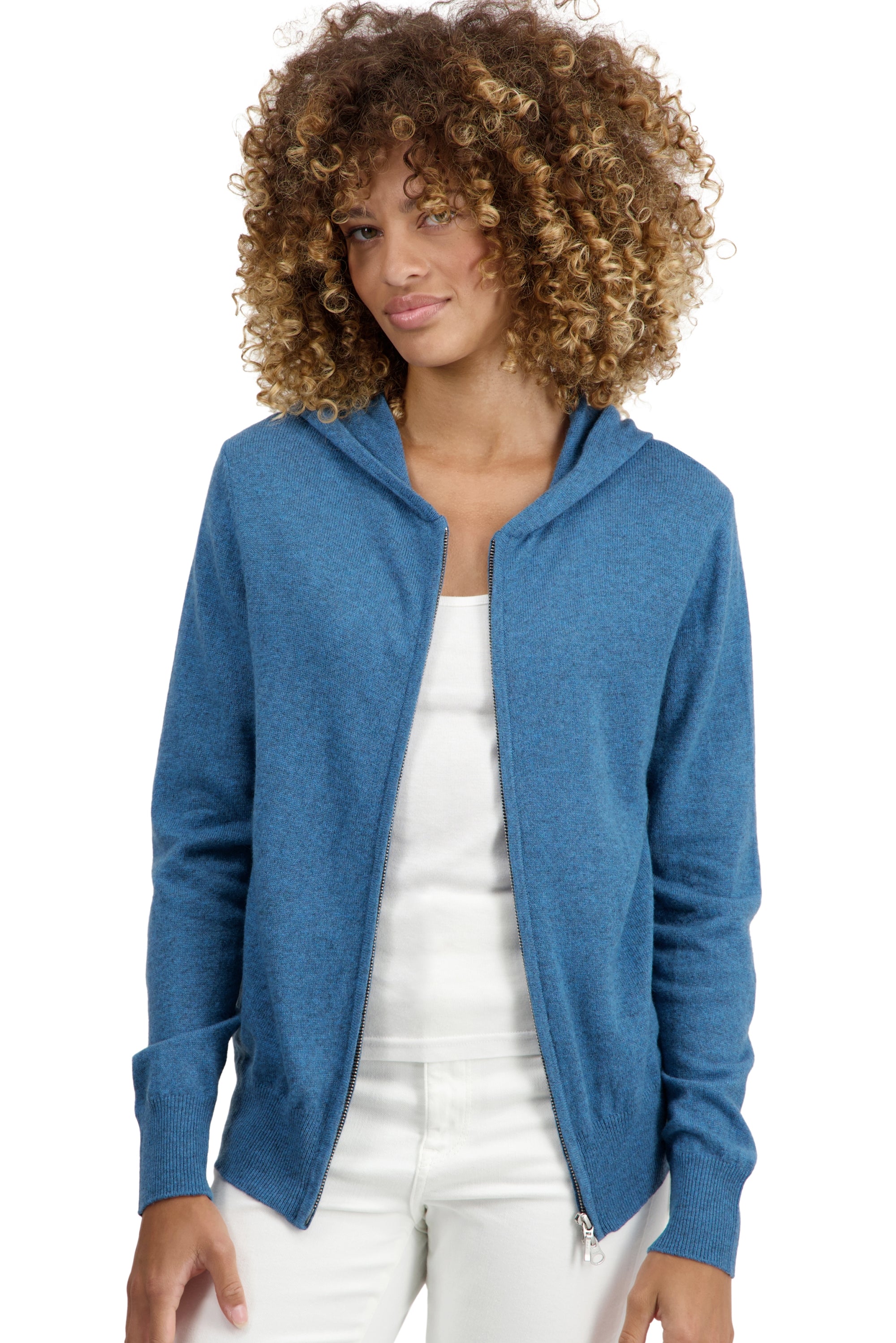 Women's cashmere Tina - manor blue - Mahogany