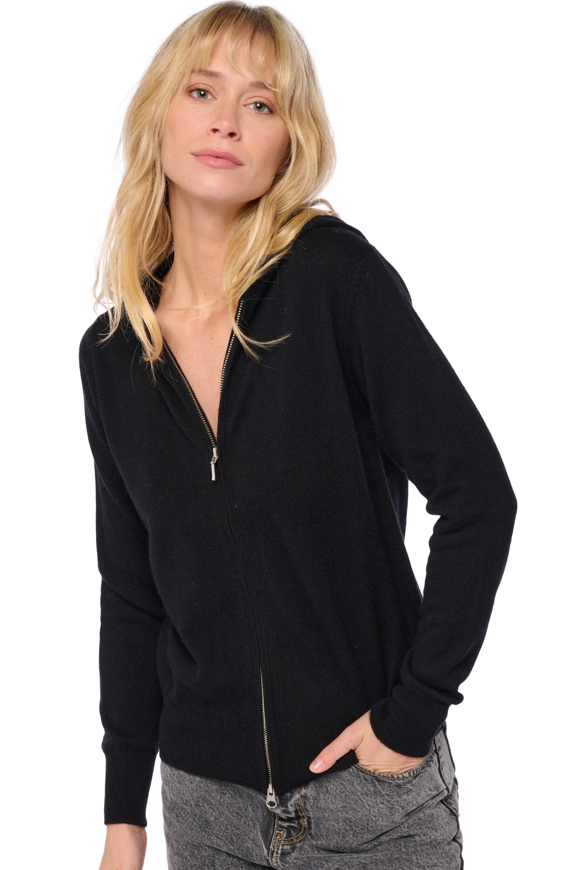 Women's cashmere Tina - black - Mahogany