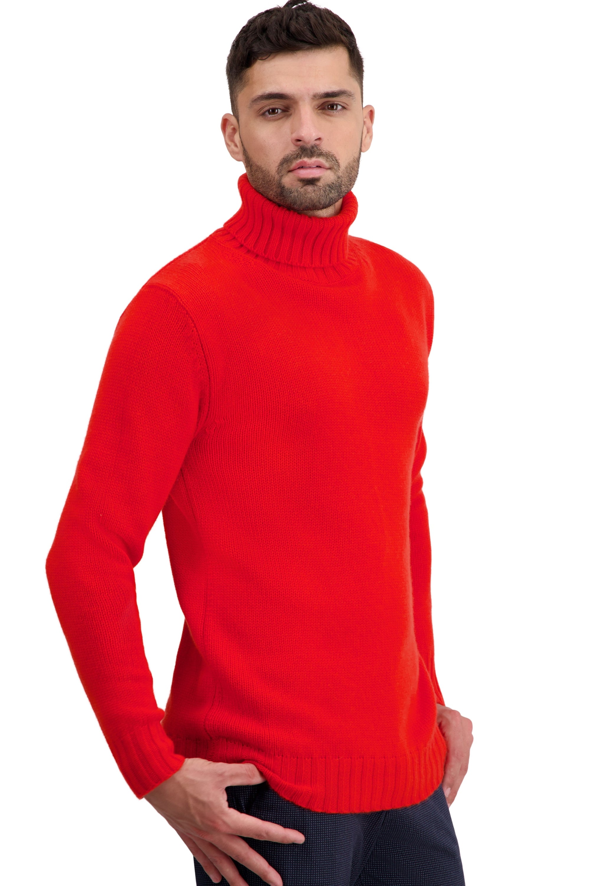 Tobago men's cashmere - tomato - Mahogany