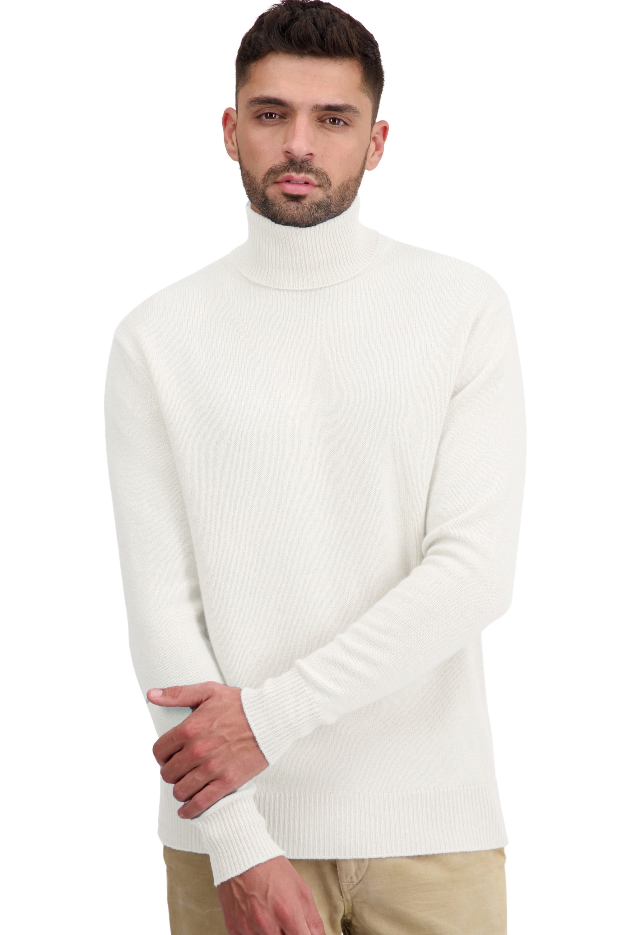Torino men's cashmere - almost white - Mahogany