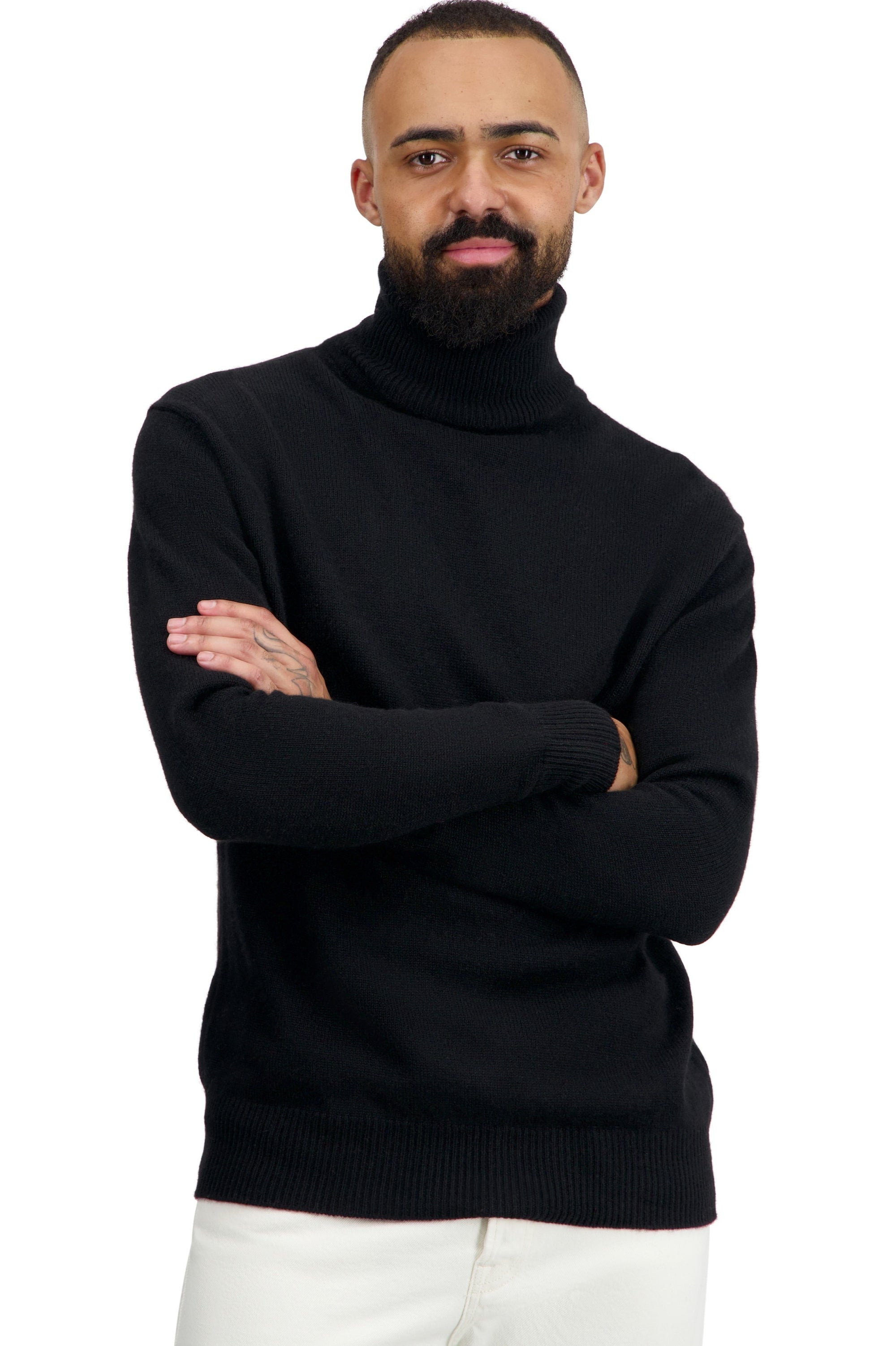 Torino cashmere men's jumper - black - Mahogany