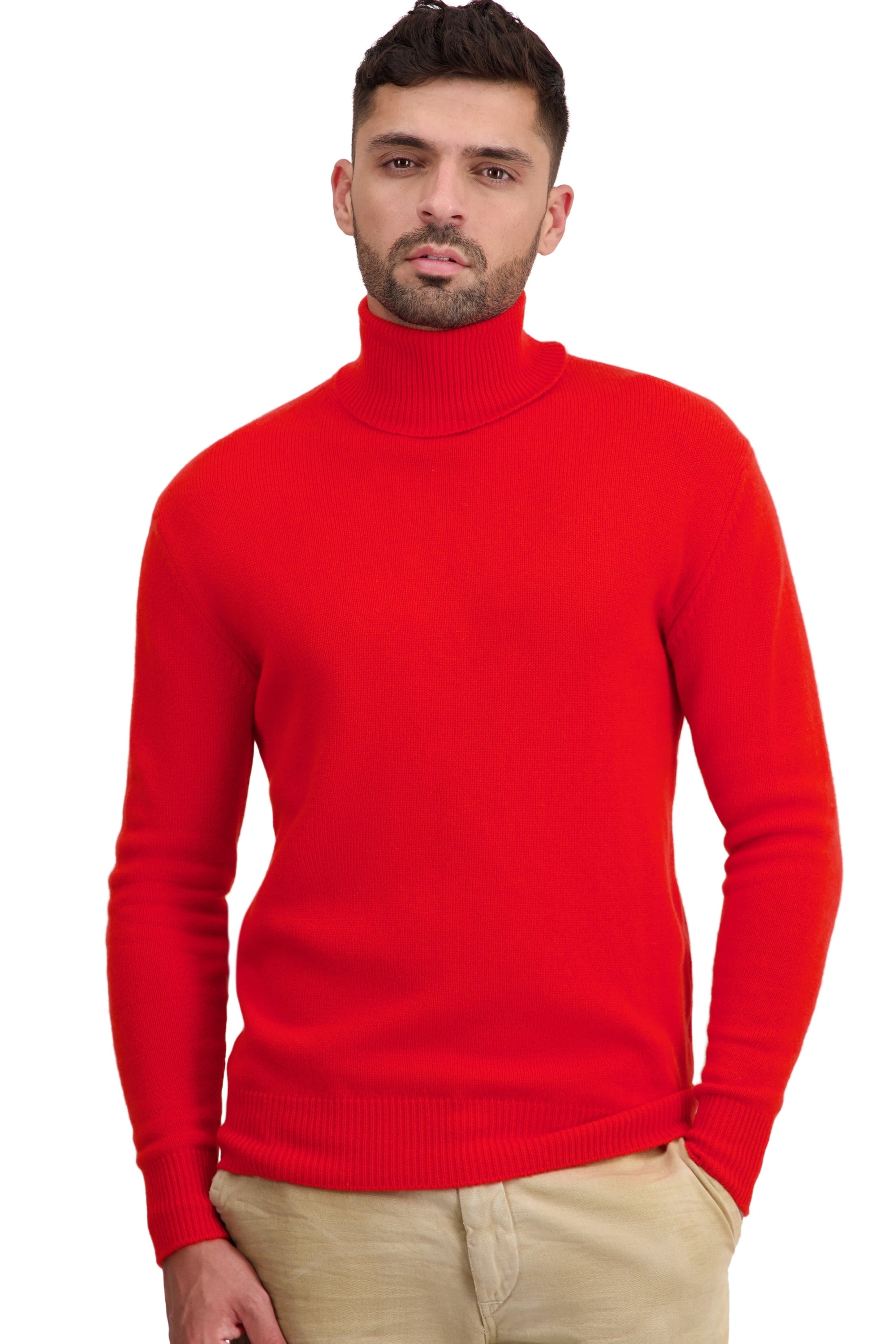 Torino cashmere men's jumper - tomato - Mahogany
