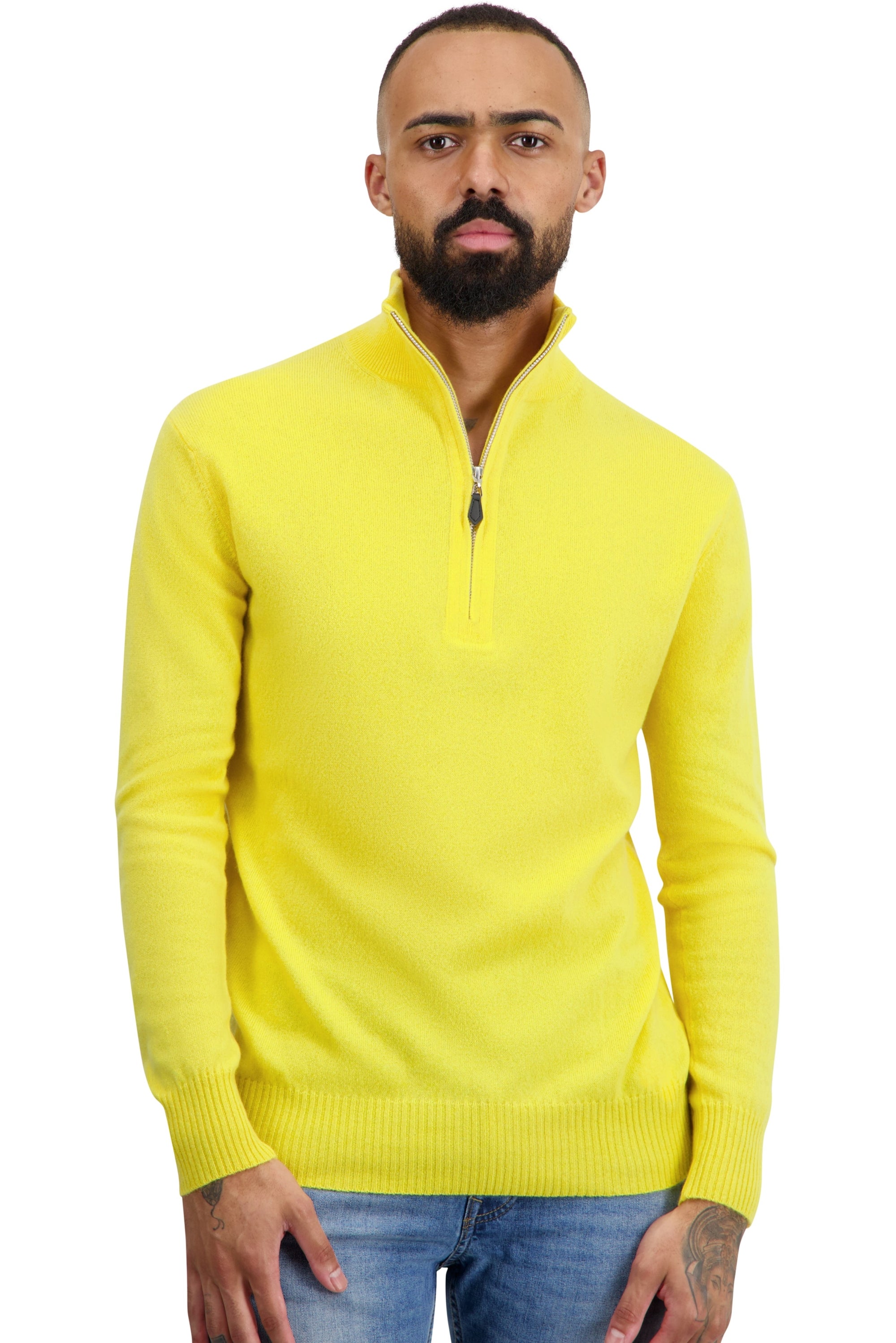 Toulon cashmere jumper for men - daffodil - Mahogany