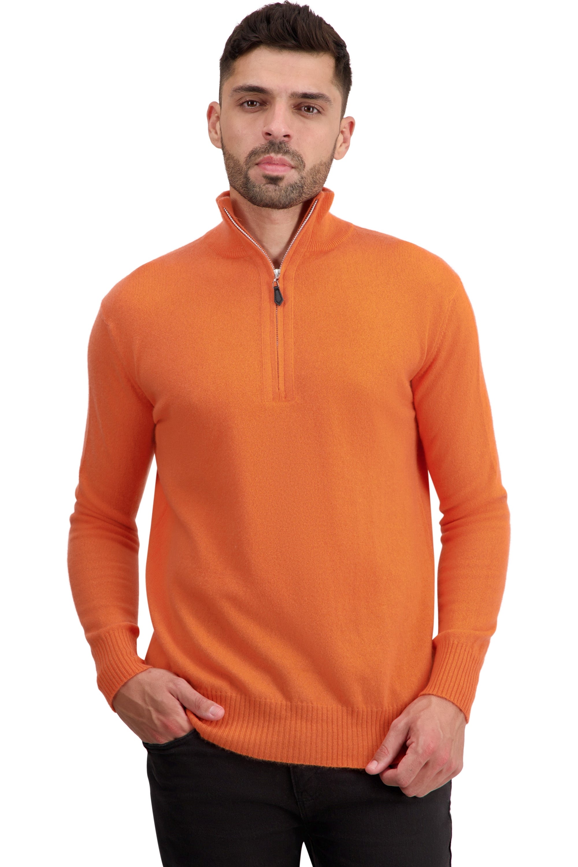 Toulon cashmere jumper for men - nectarine - Mahogany
