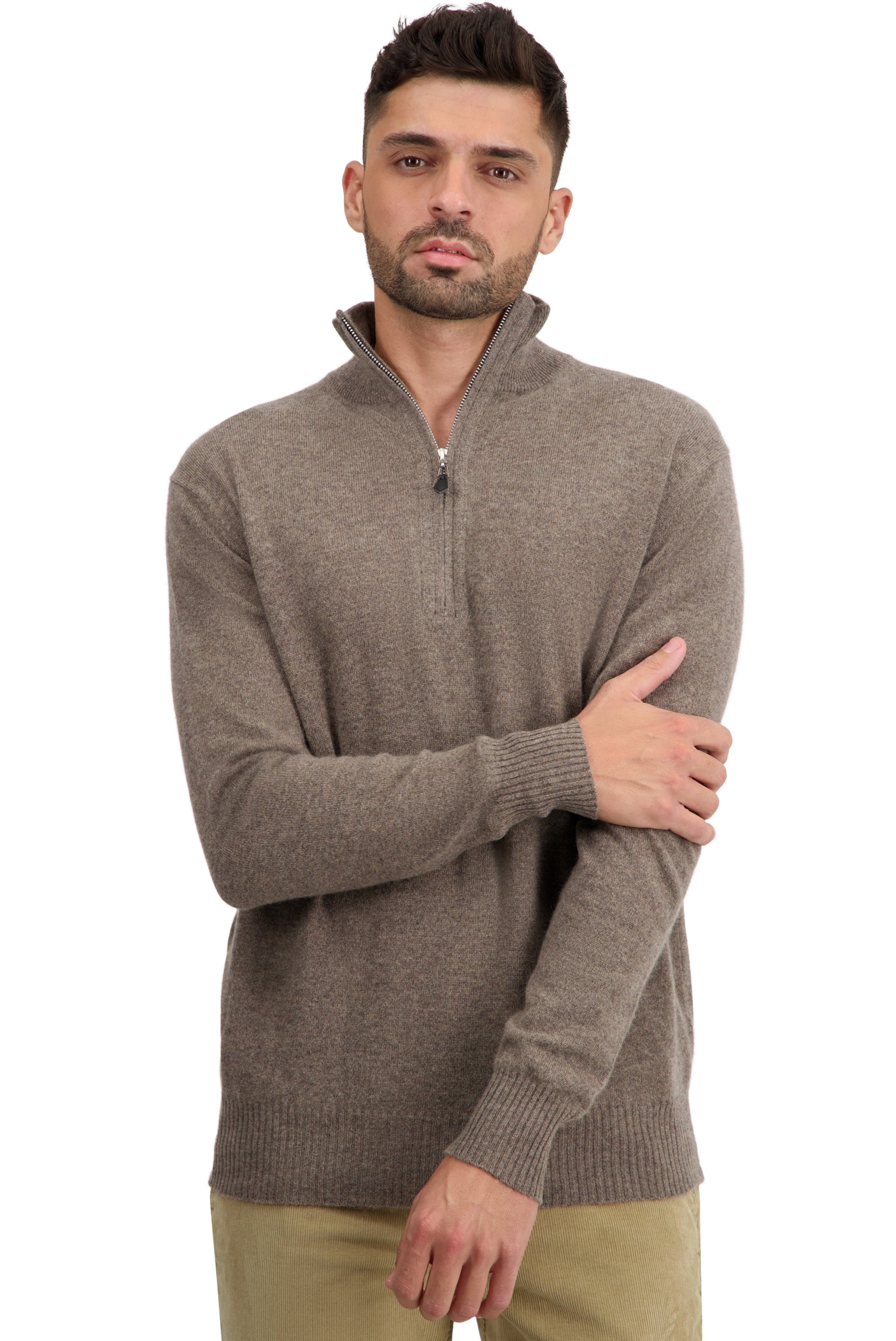 Toulon cashmere jumper for men - otter - Mahogany
