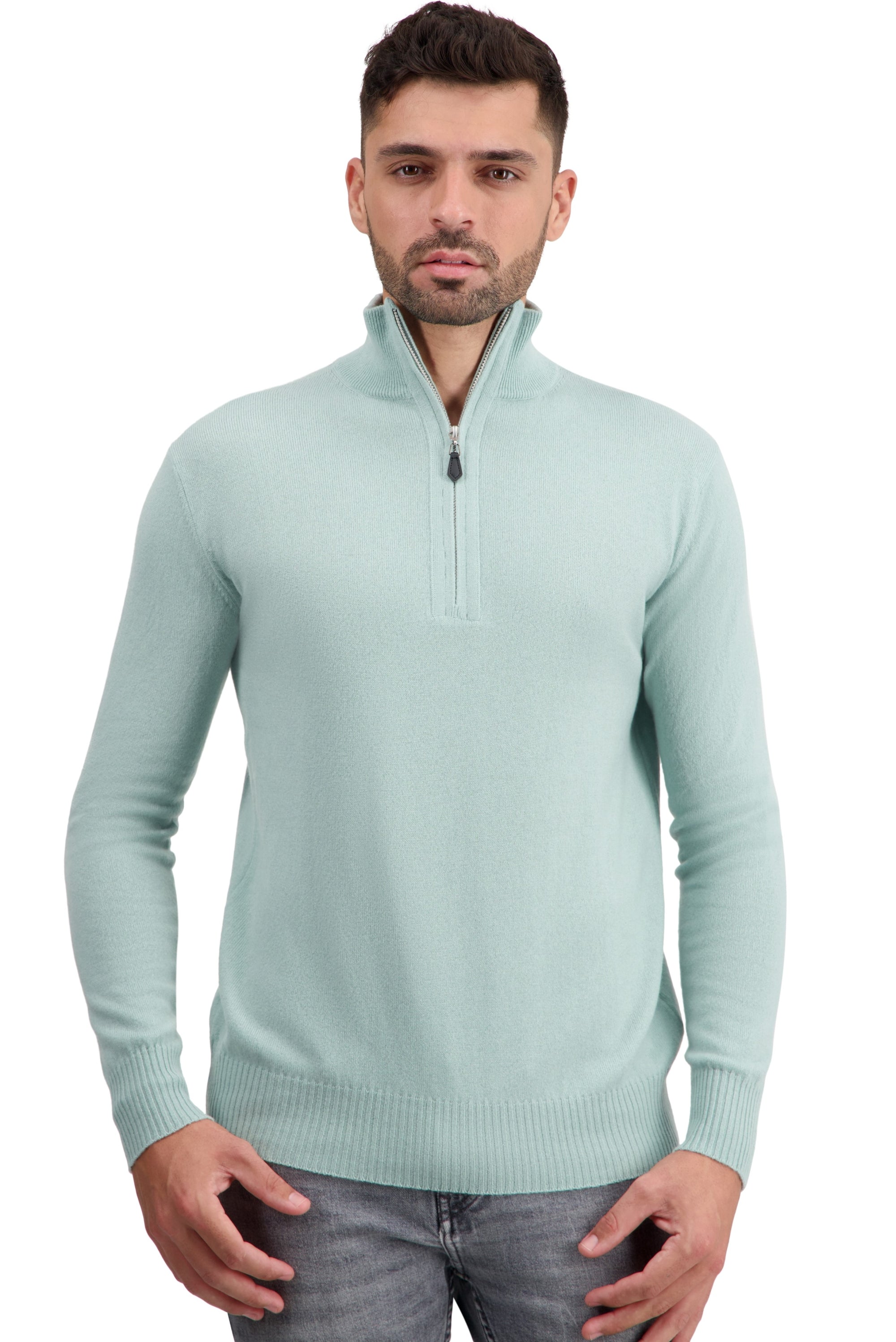 Toulon cashmere jumper for men - sea foam - Mahogany