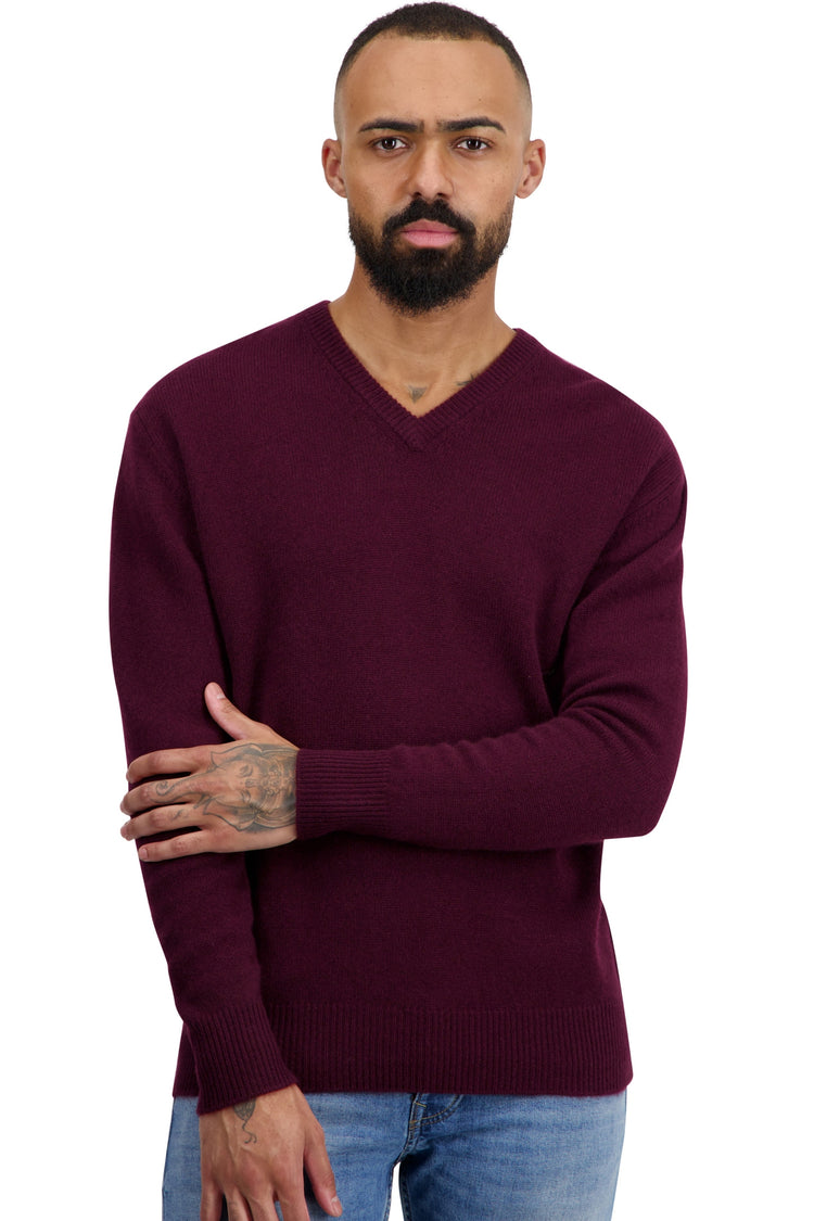 Men's cashmere turtleneck - burgundy - Mahogany