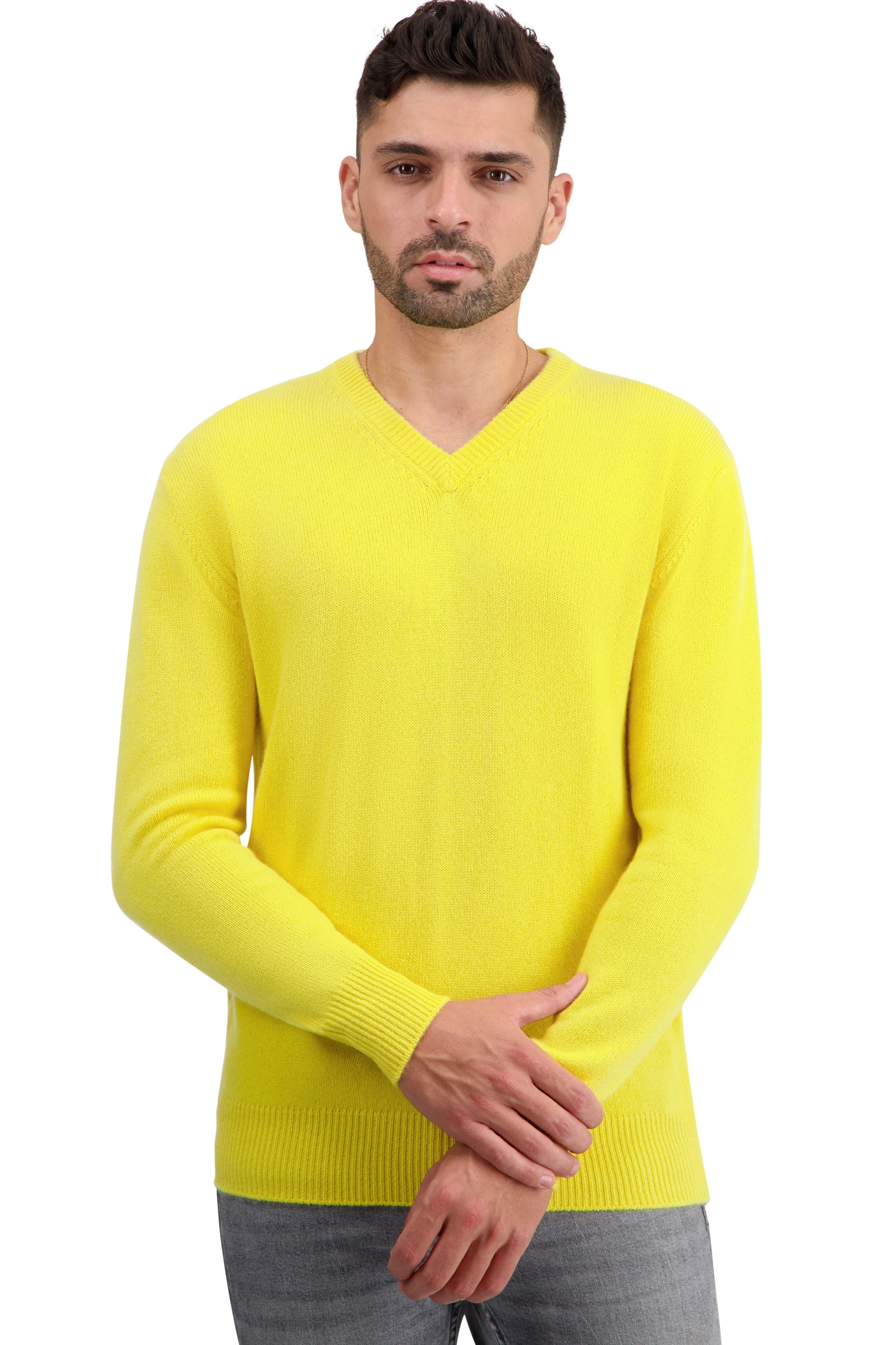 Tour cashmere jumper for men - daffodil - Mahogany