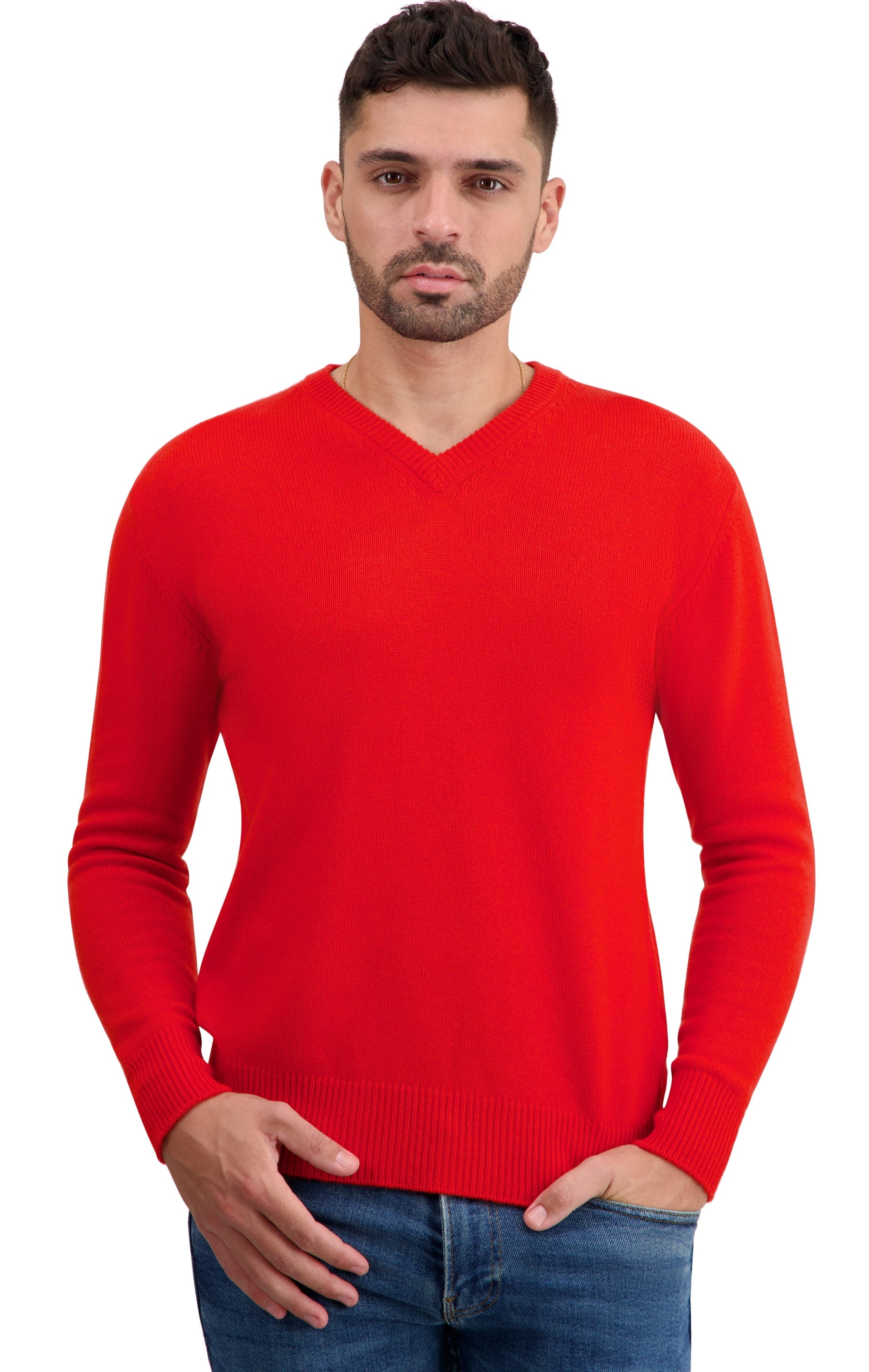 Cashmere turtleneck for men - tomato - Mahogany