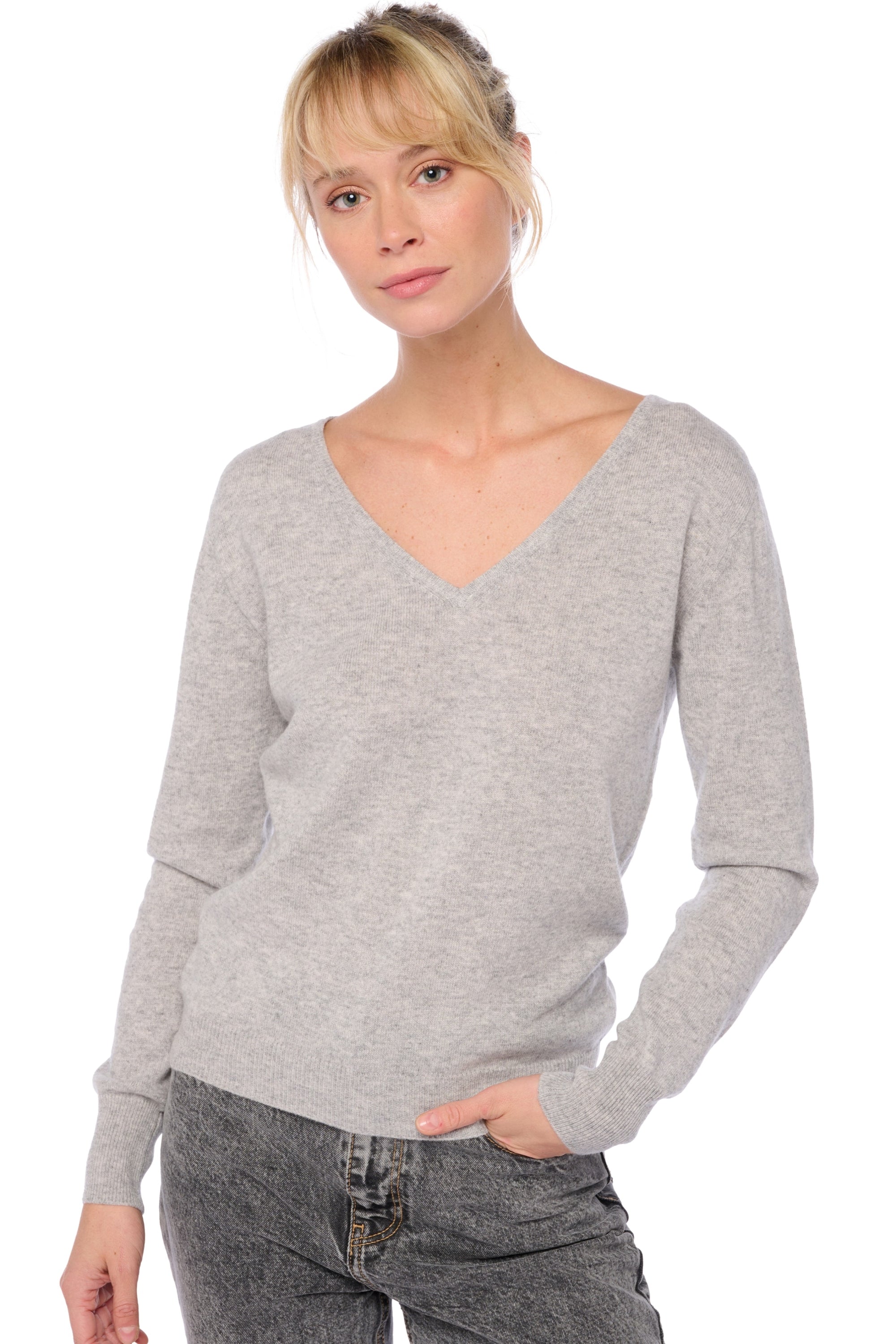 Trieste women's cashmere jumper - flannel - Mahogany