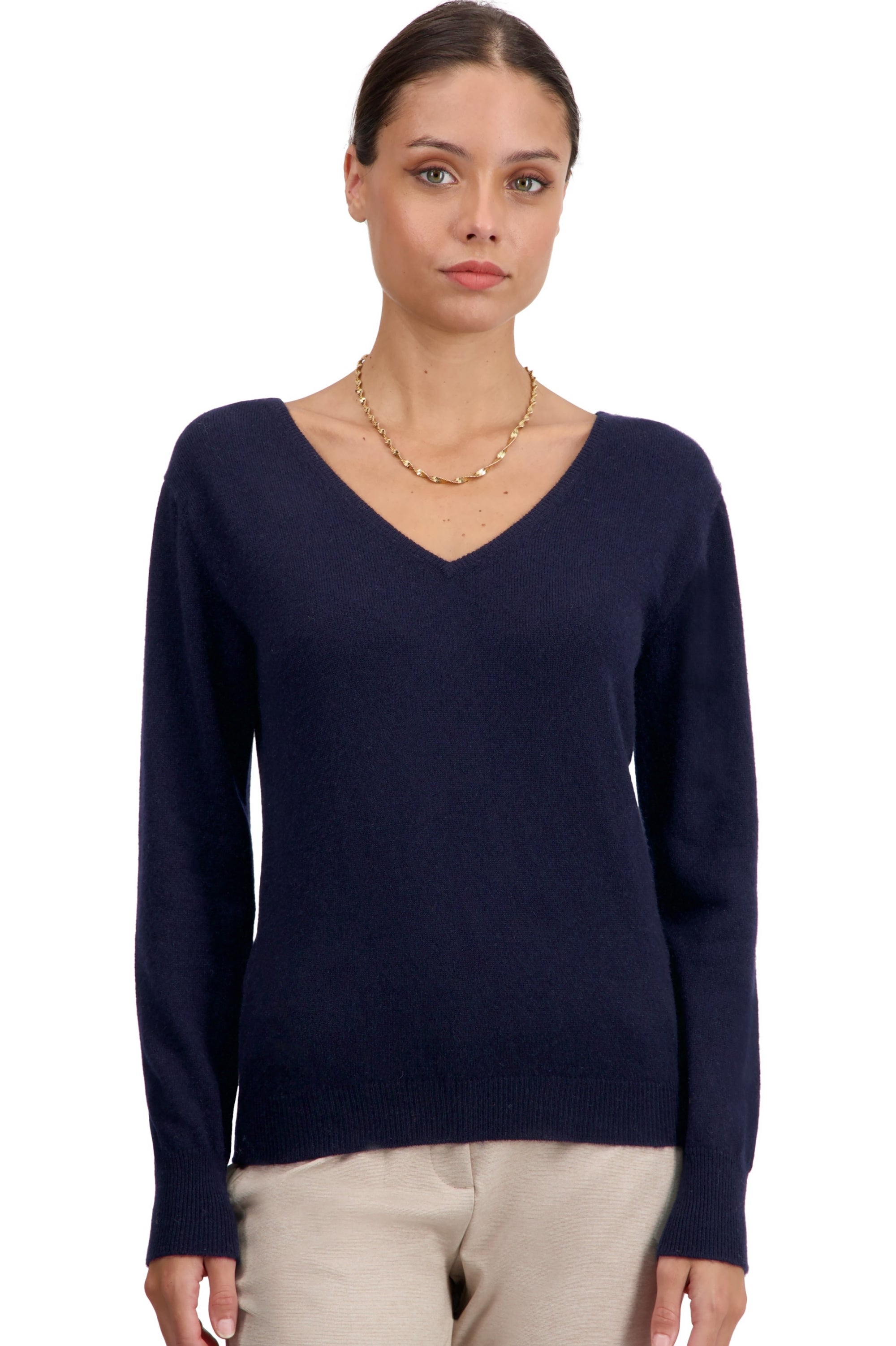 Trieste women's cashmere jumper - dark navy - Mahogany