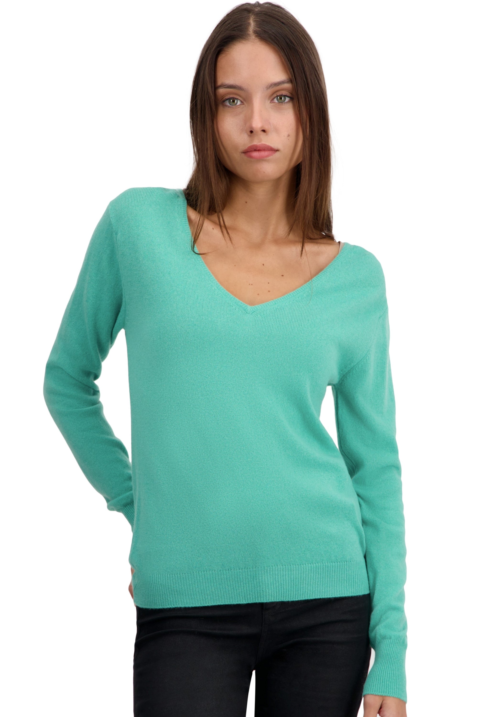 Trieste women's cashmere jumper - nile - Mahogany