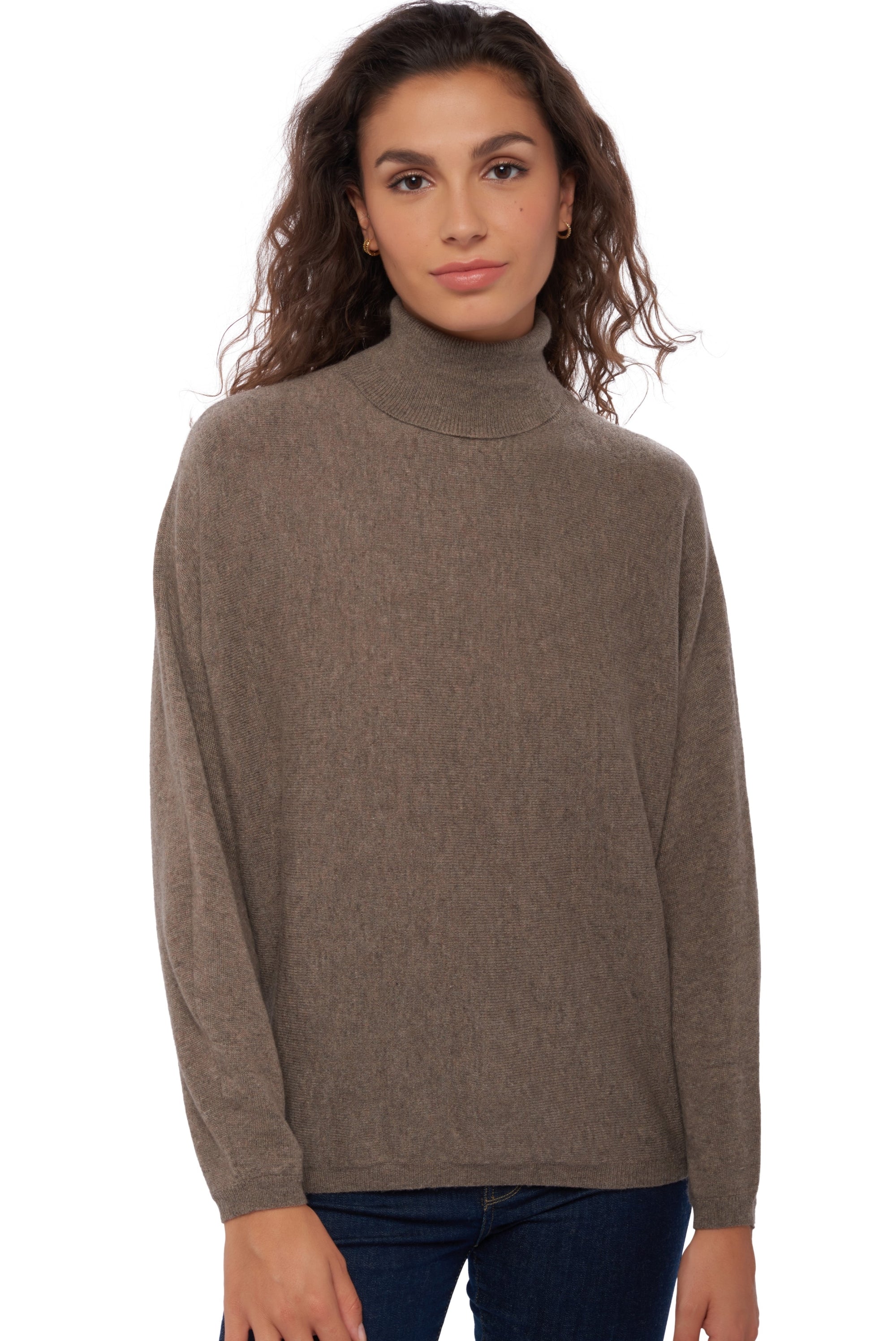 Amarillo women's cashmere jumper - heathered marmot - Mahogany