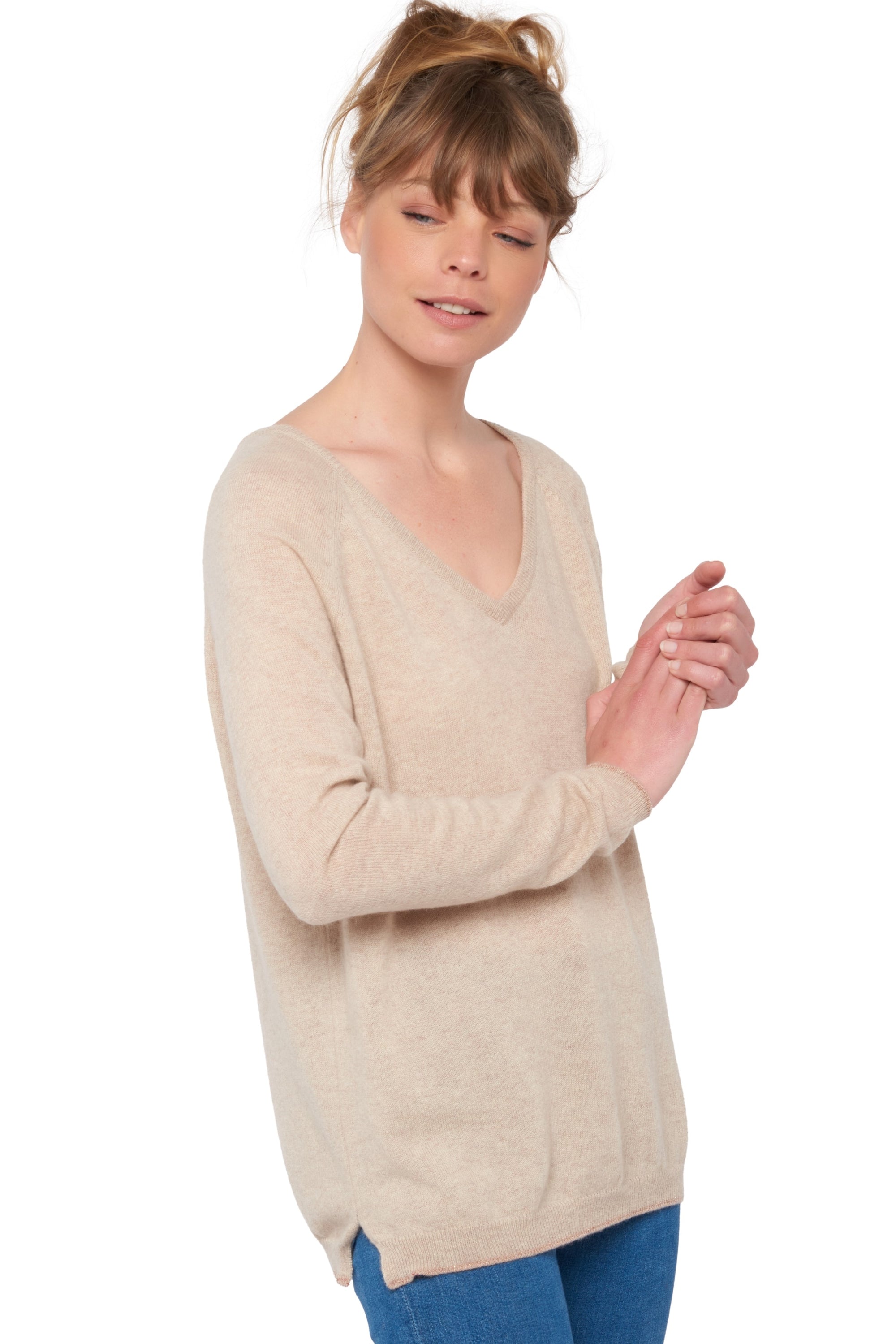 Zanjan in cashmere for women - natural beige - Mahogany