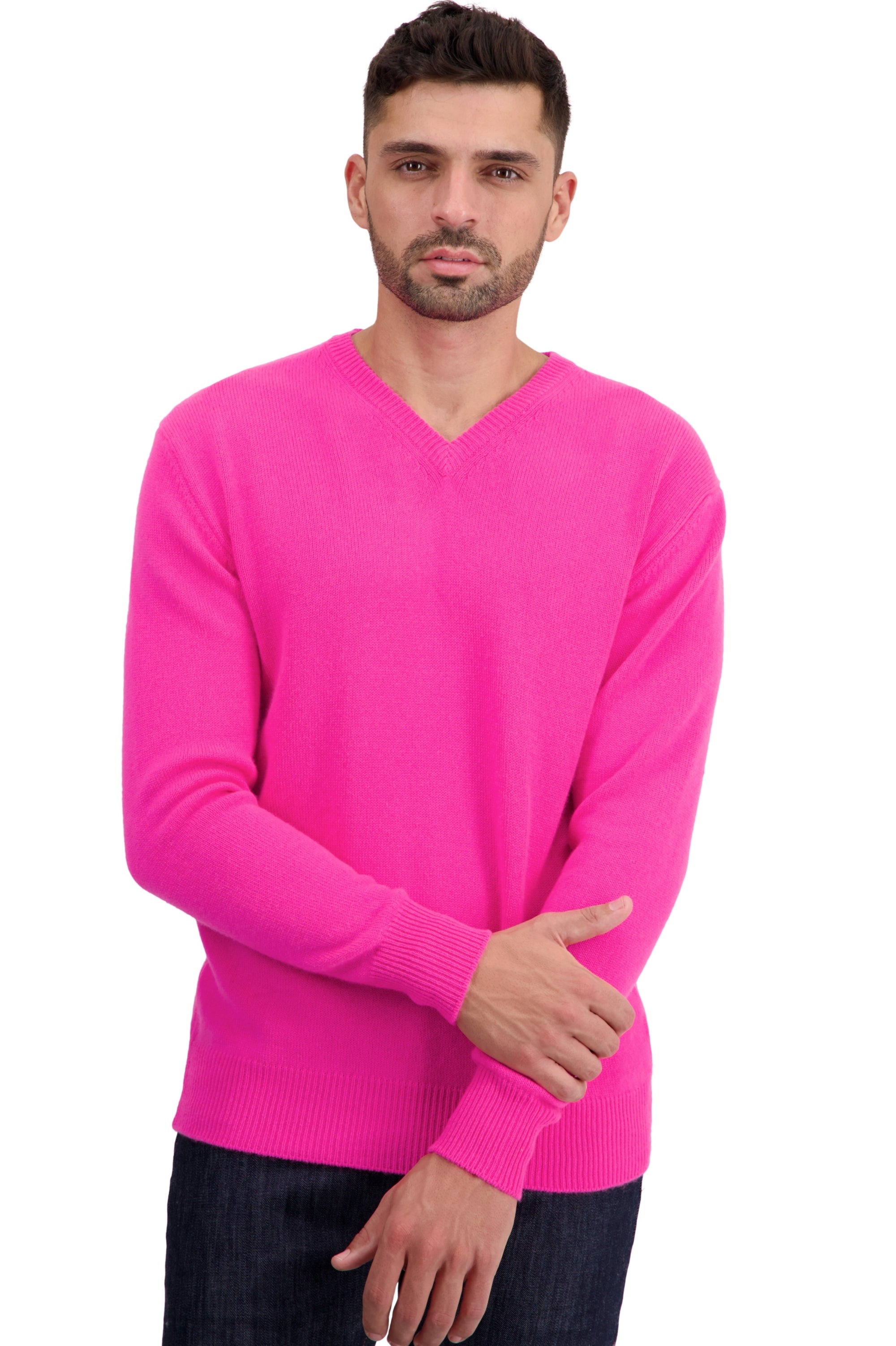 Hippolyte 4F men's cashmere jumper - dayglo - Mahogany