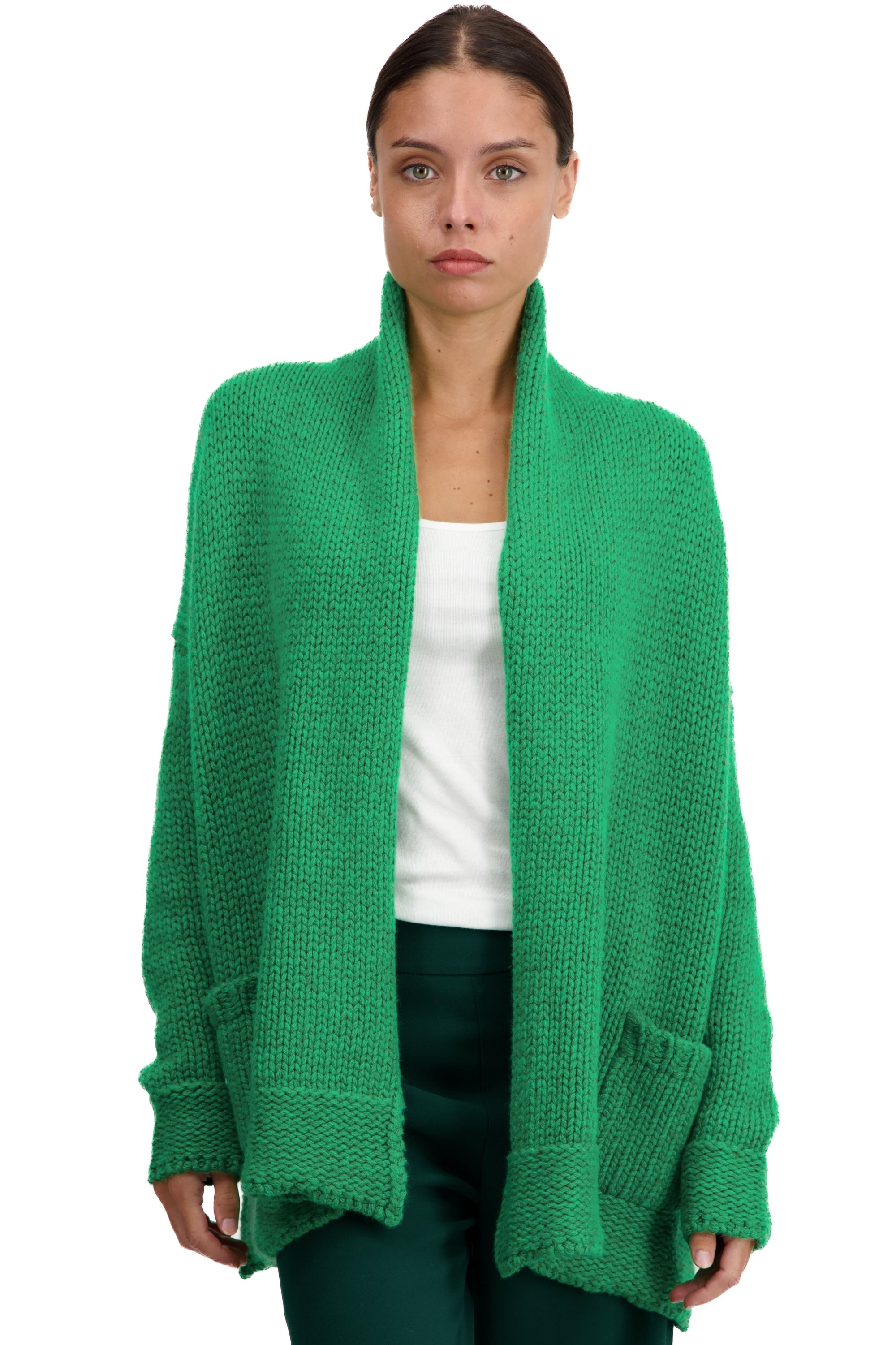 Vienne in women's cashmere - basil / new green - Mahogany