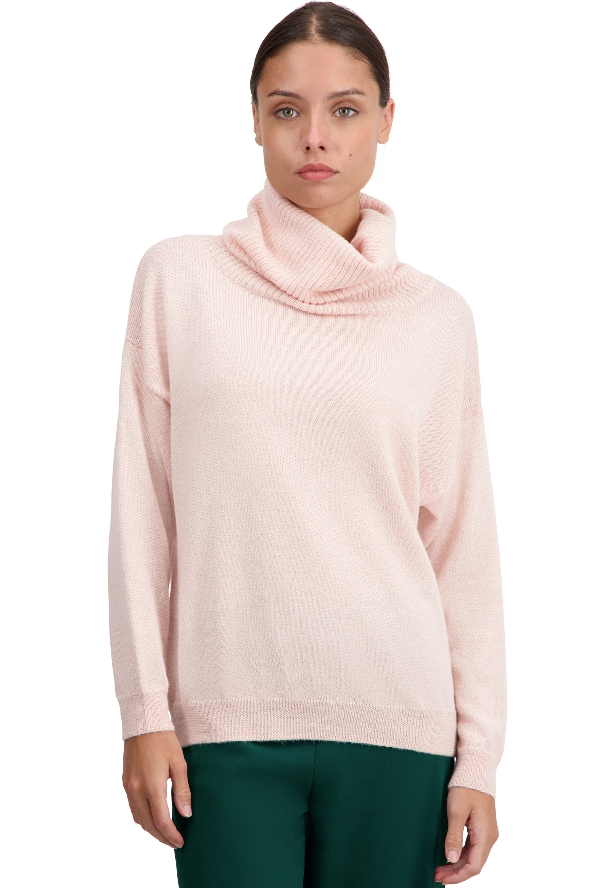Tanis in baby alpaca for women - petal pink - Mahogany