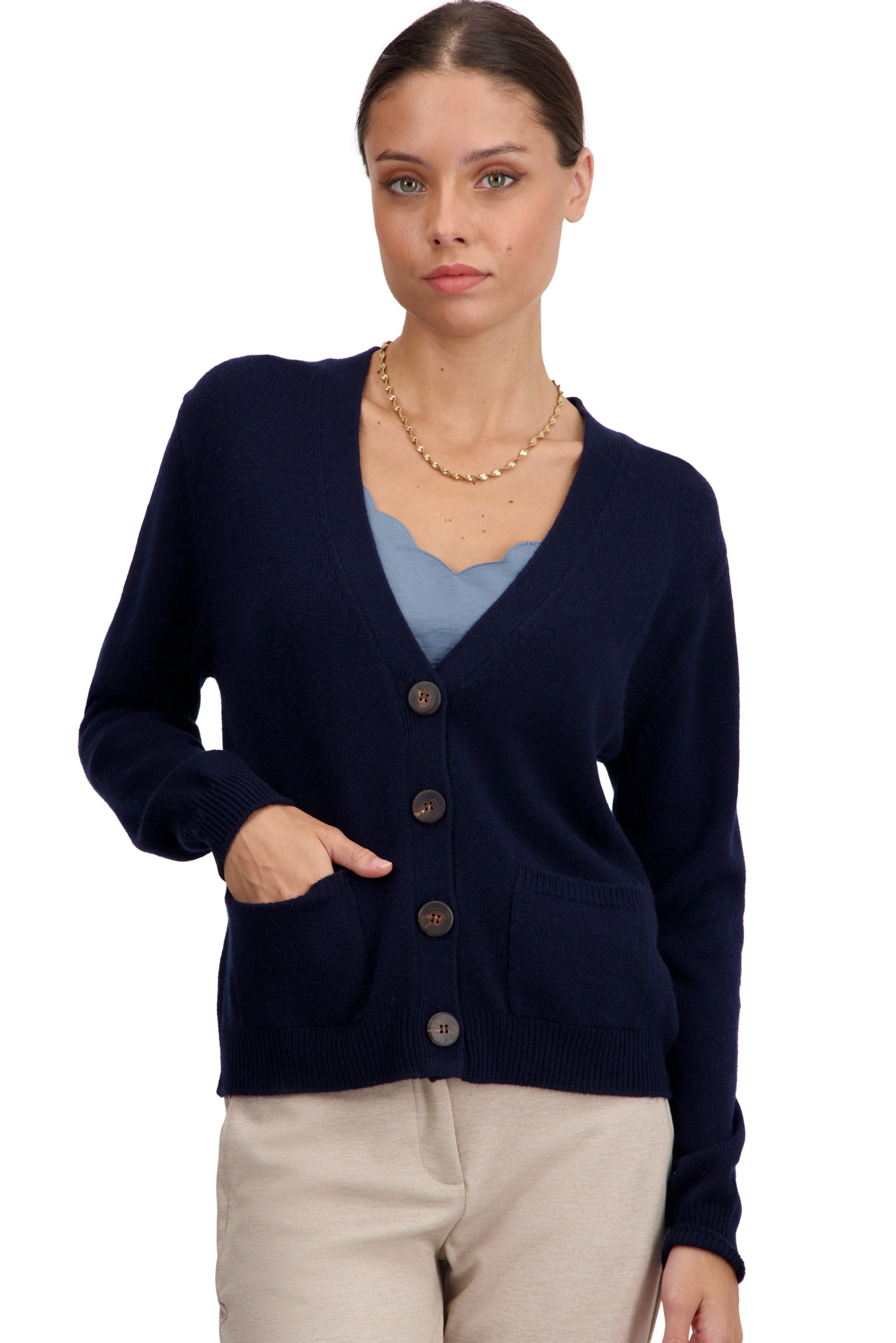 Tanzania in cashmere for women - dark navy - Mahogany