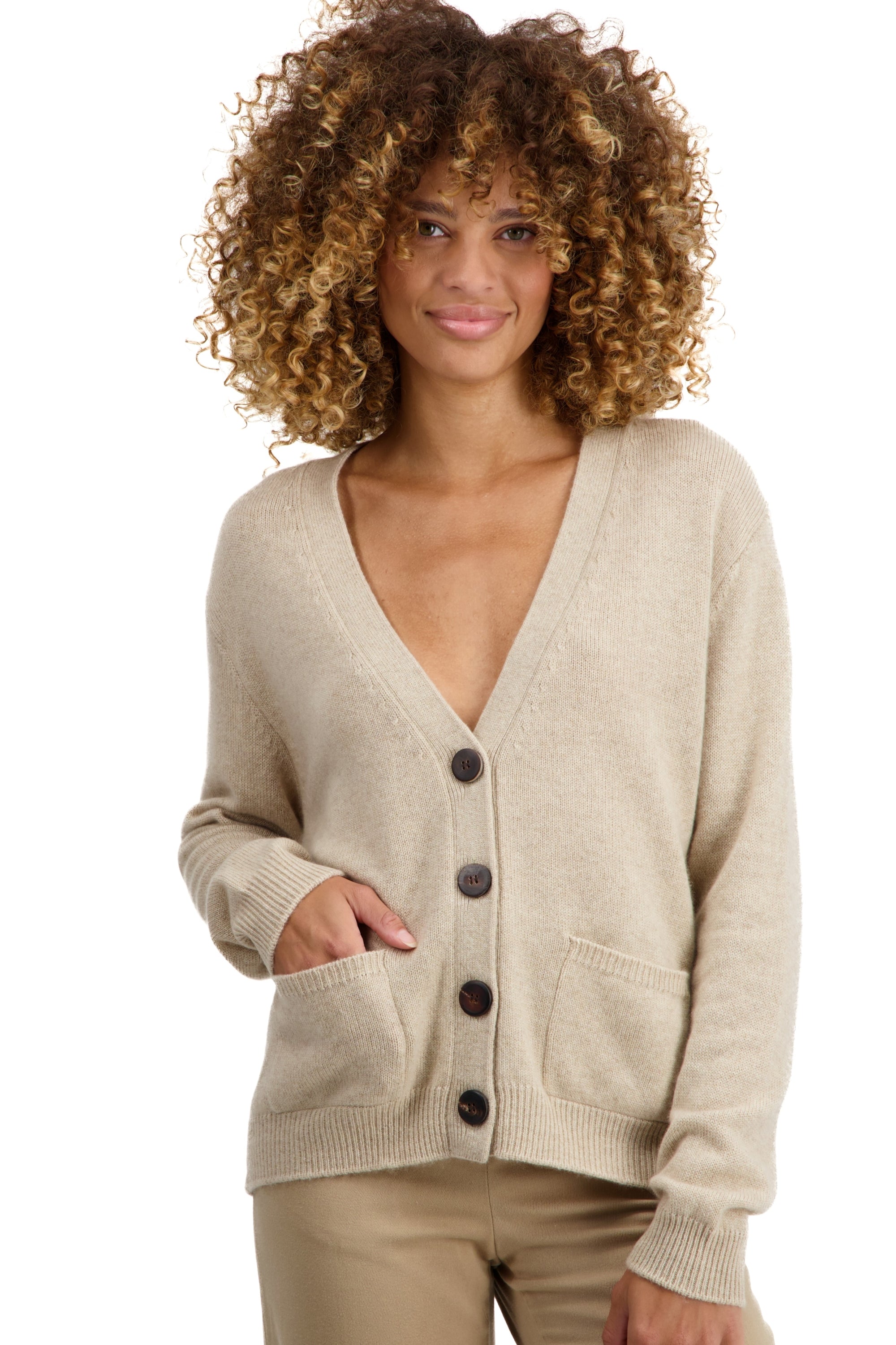 Tanzania in cashmere for women - natural winter dawn - Mahogany