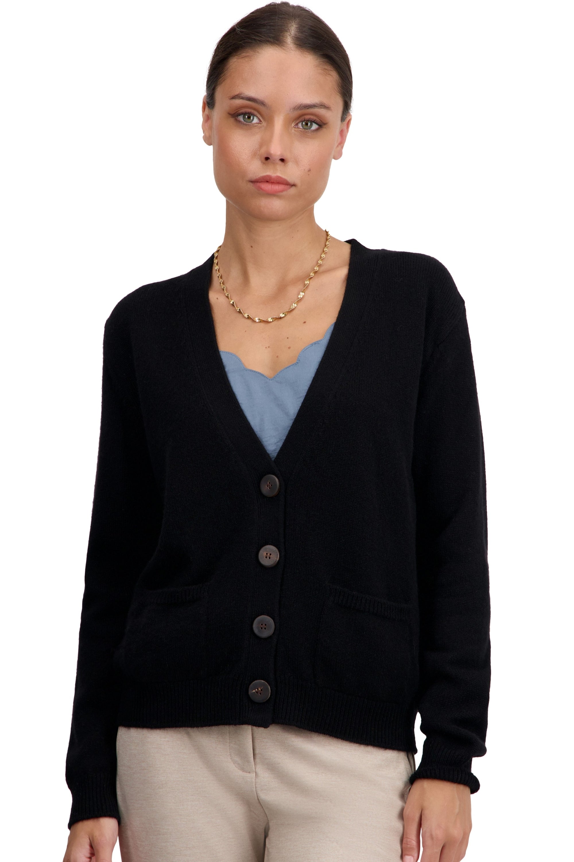 Tanzania in cashmere for women - black - Mahogany