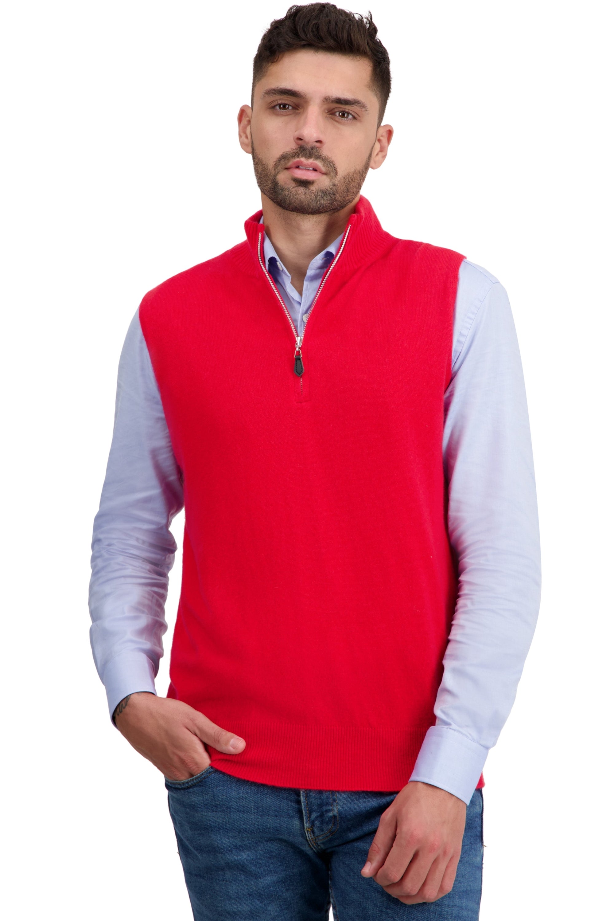 Texas in cashmere for men - red - Mahogany