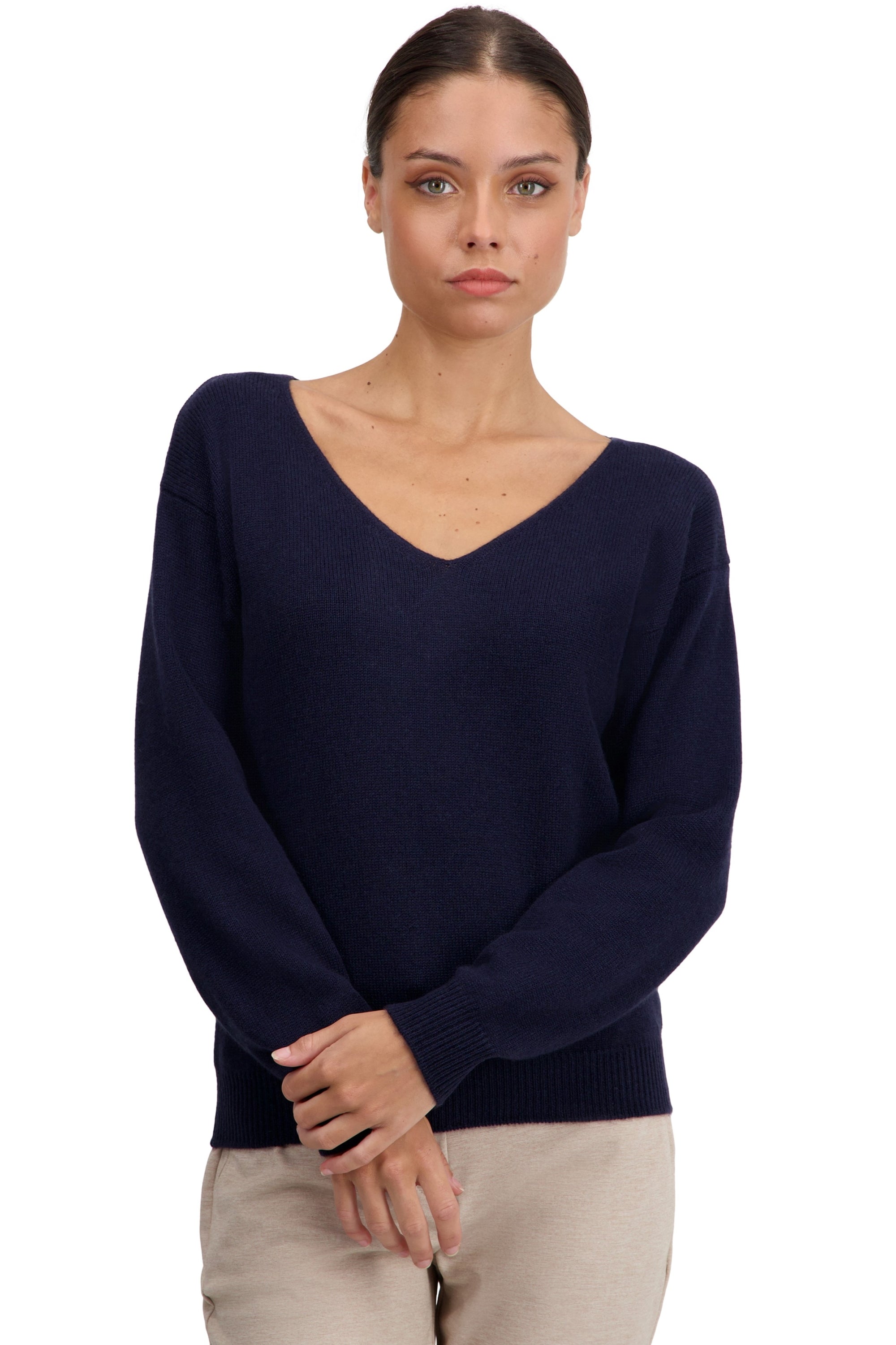 Thailand in women's cashmere - dark navy - Mahogany