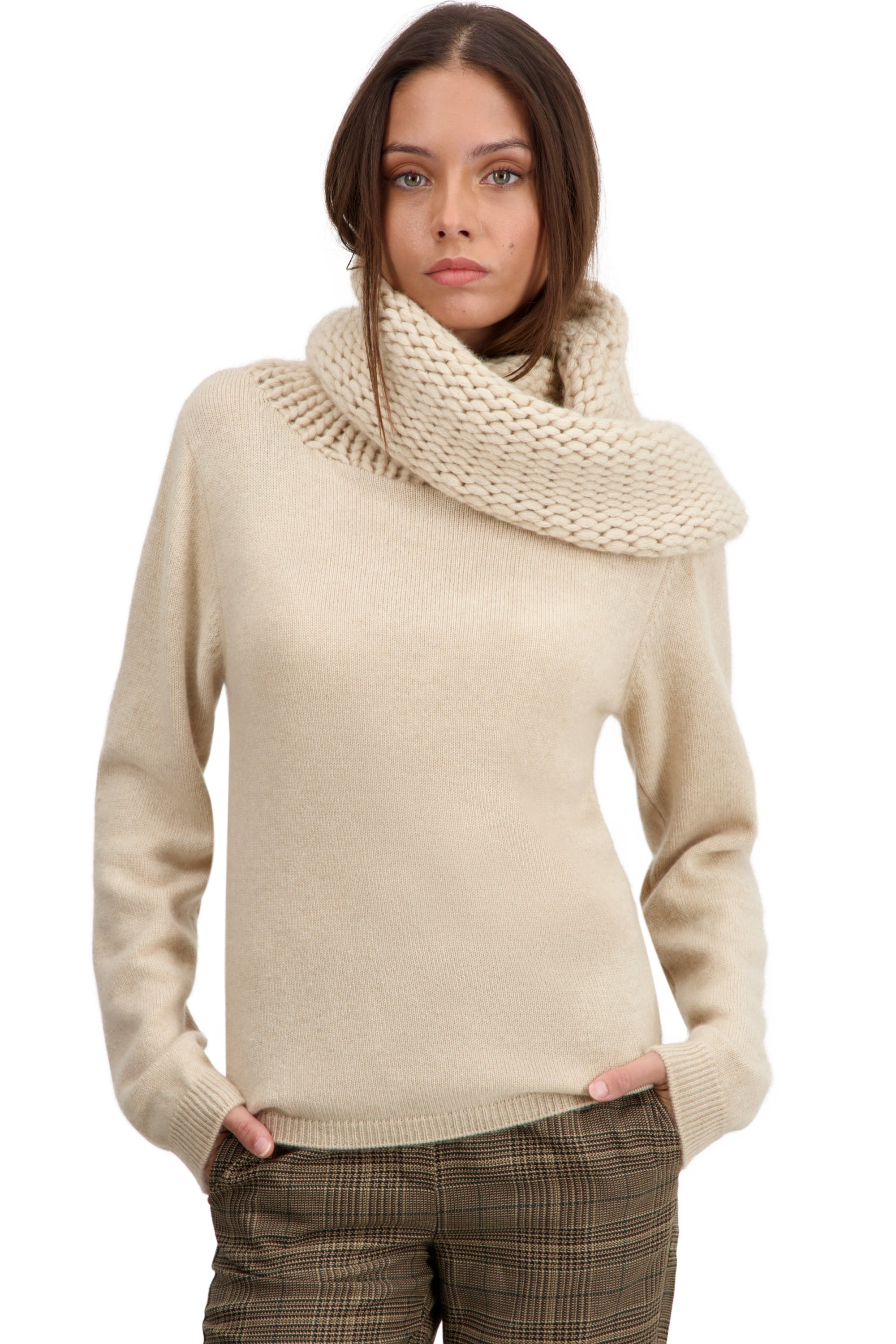 Tisha women's cashmere - natural beige - Mahogany