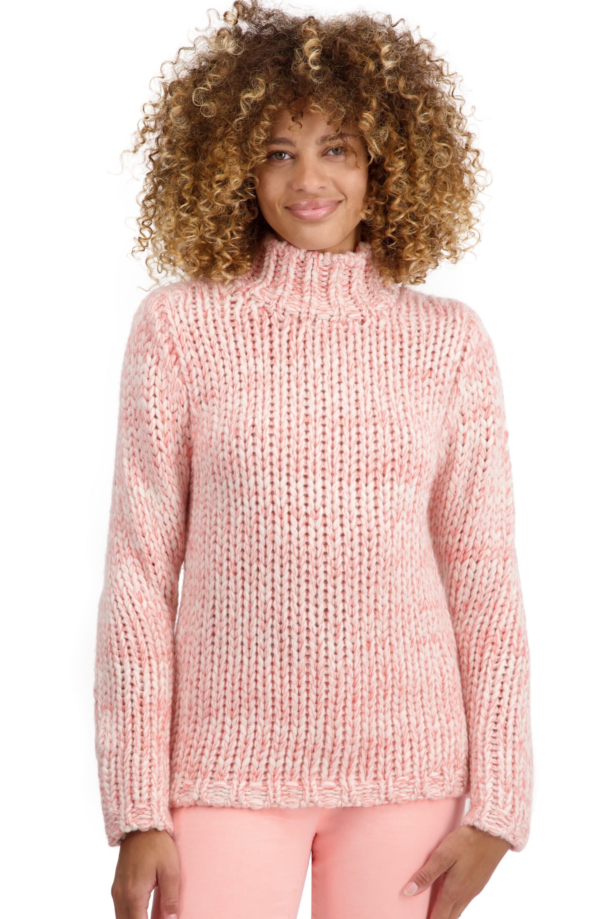 Toxane in women's cashmere - natural ecru / pale pink / peach - Mahogany