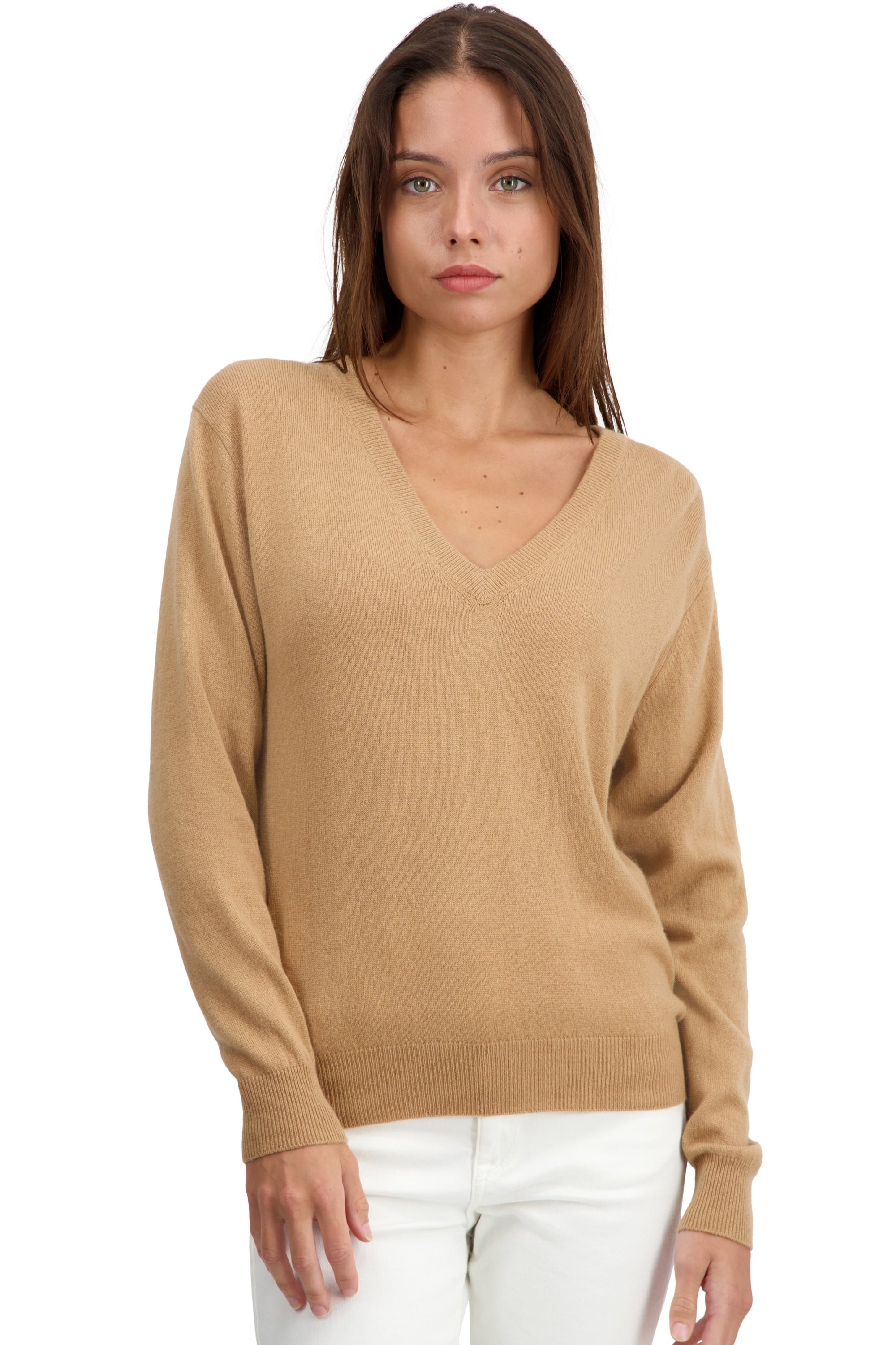 Tornade women's cashmere jumper - camel - Mahogany