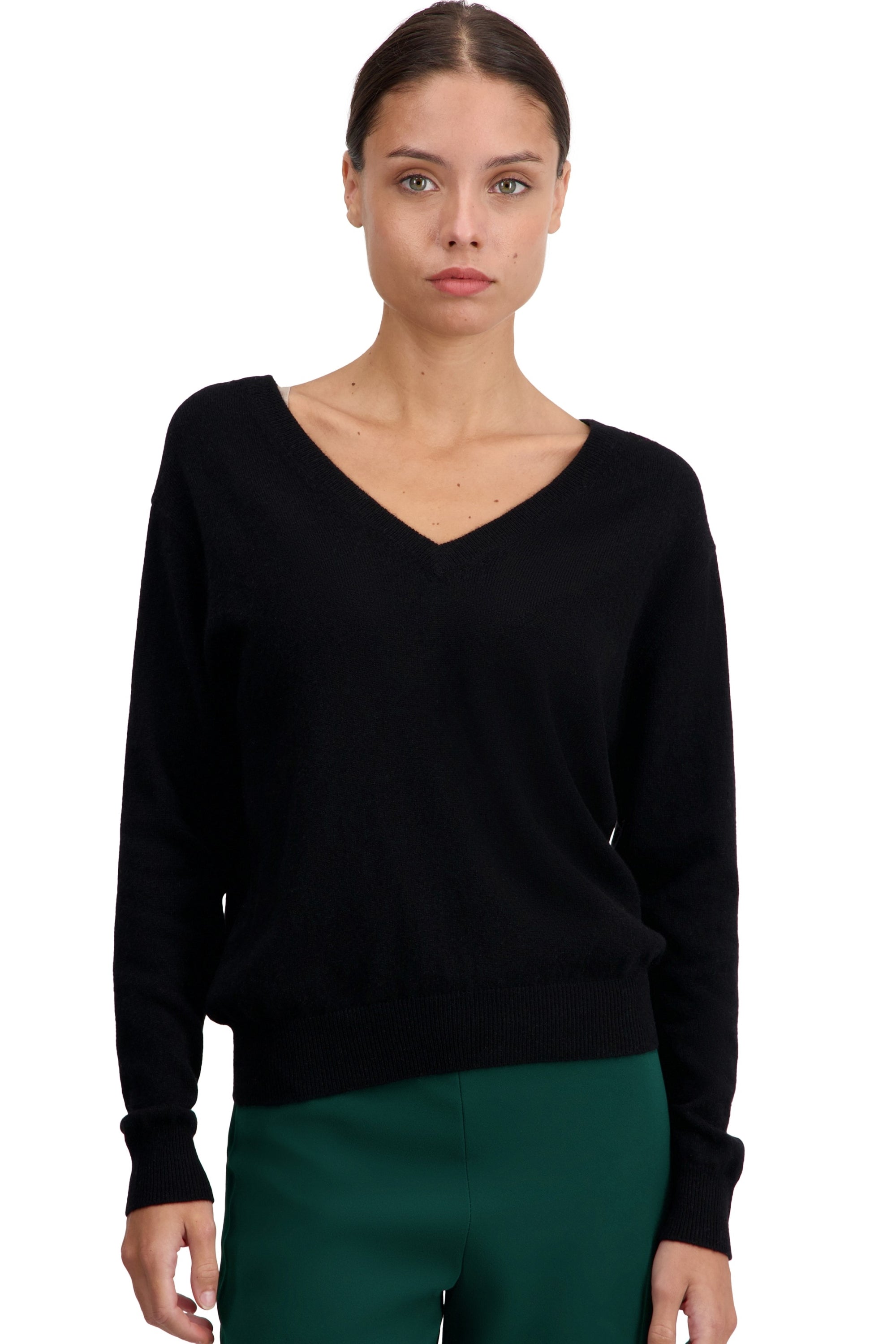 Tornade women's cashmere jumper - black - Mahogany