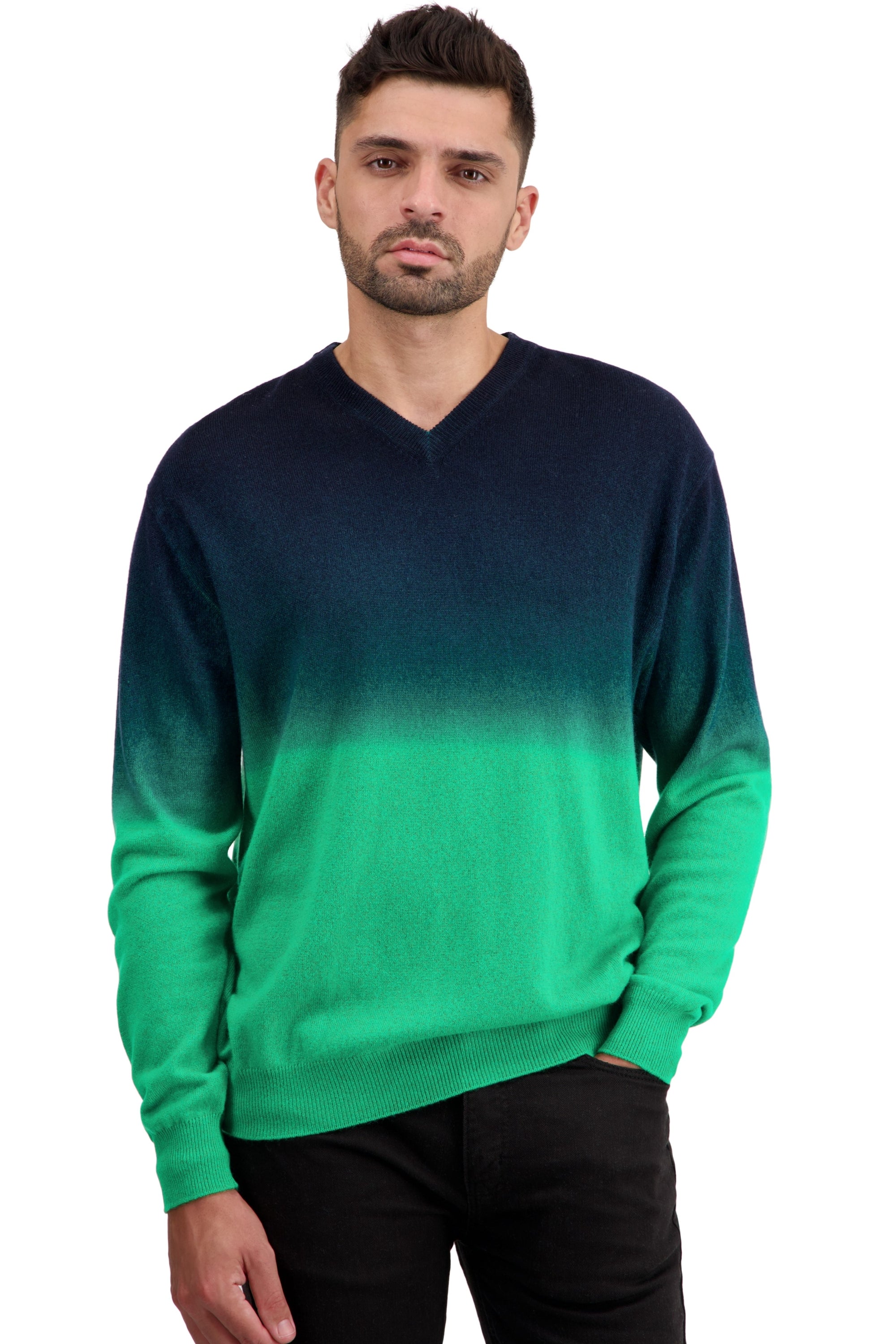 Telaviv men's cashmere - new green / dark navy - Mahogany
