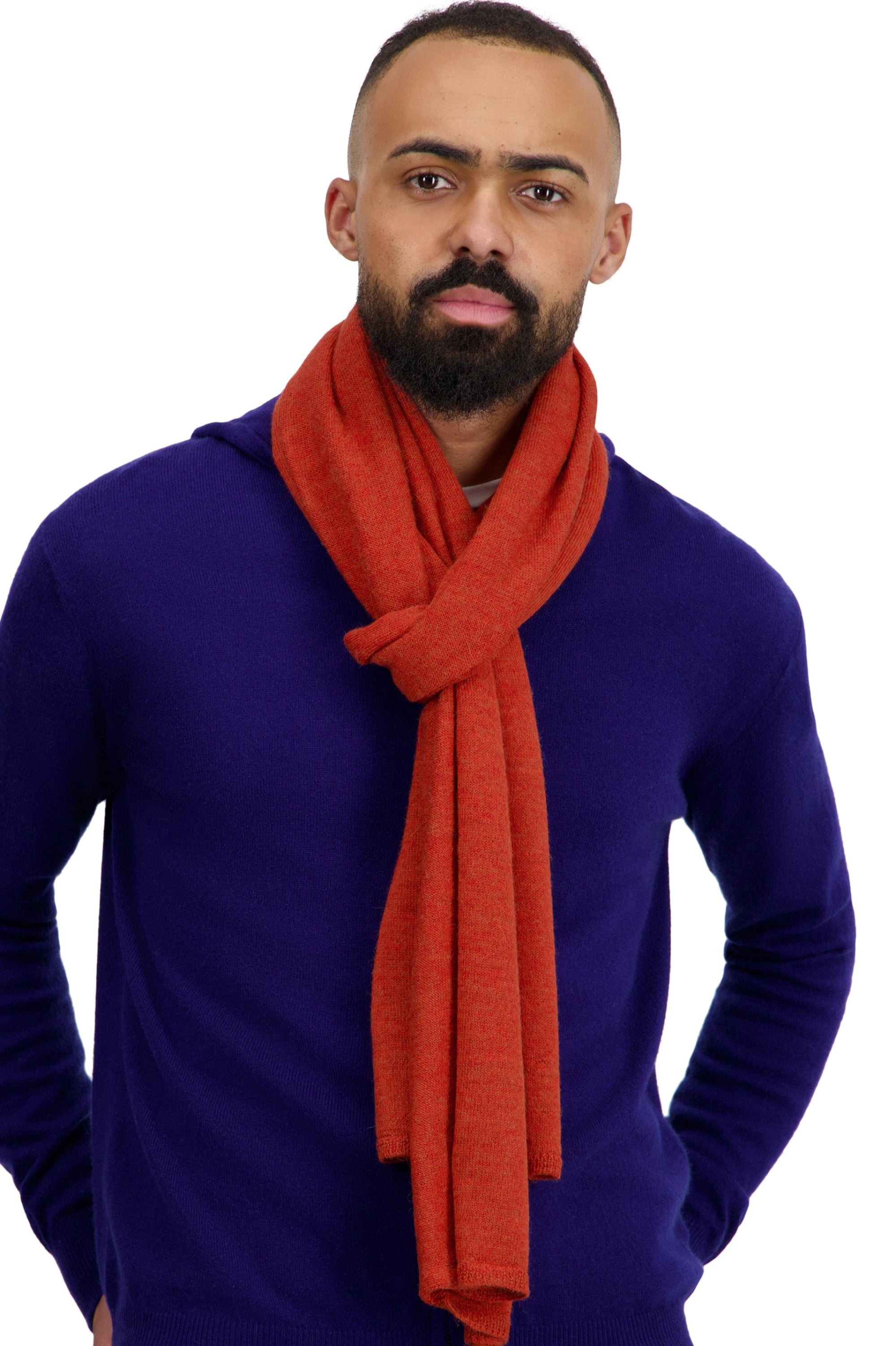 Tyson in baby alpaca for men - pumpkin - Mahogany