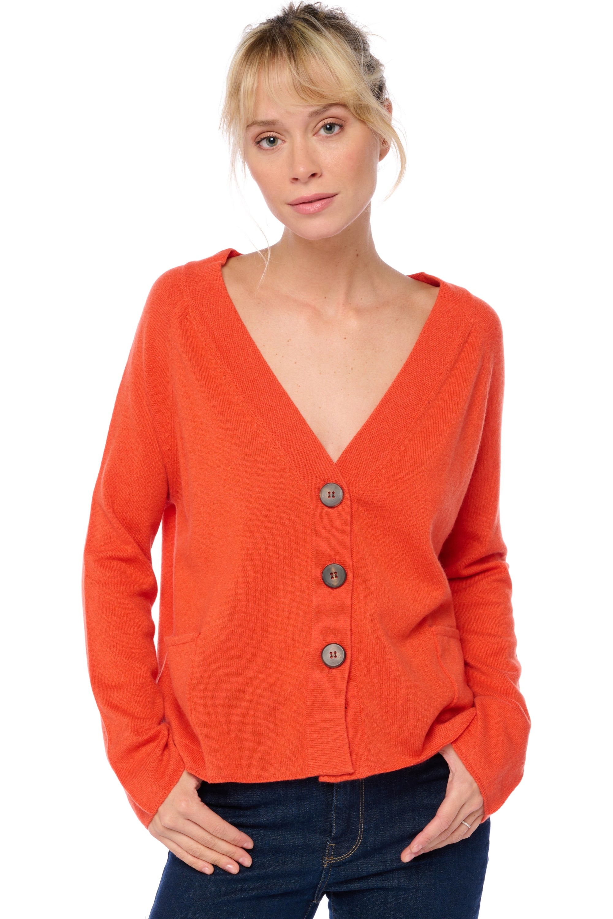 Chana women's cashmere - satsuma - Mahogany
