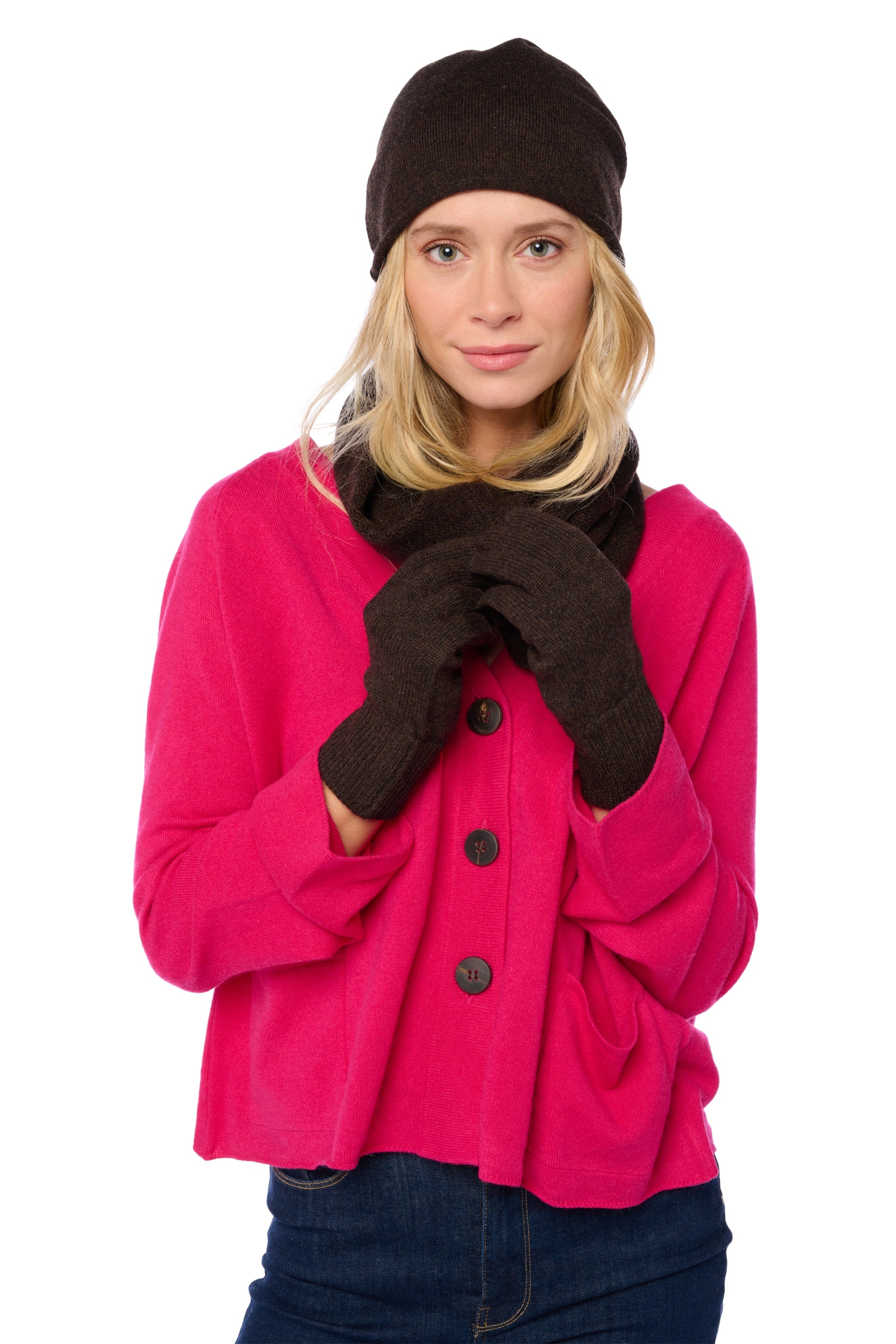 Manine in cashmere for women - compost - Mahogany