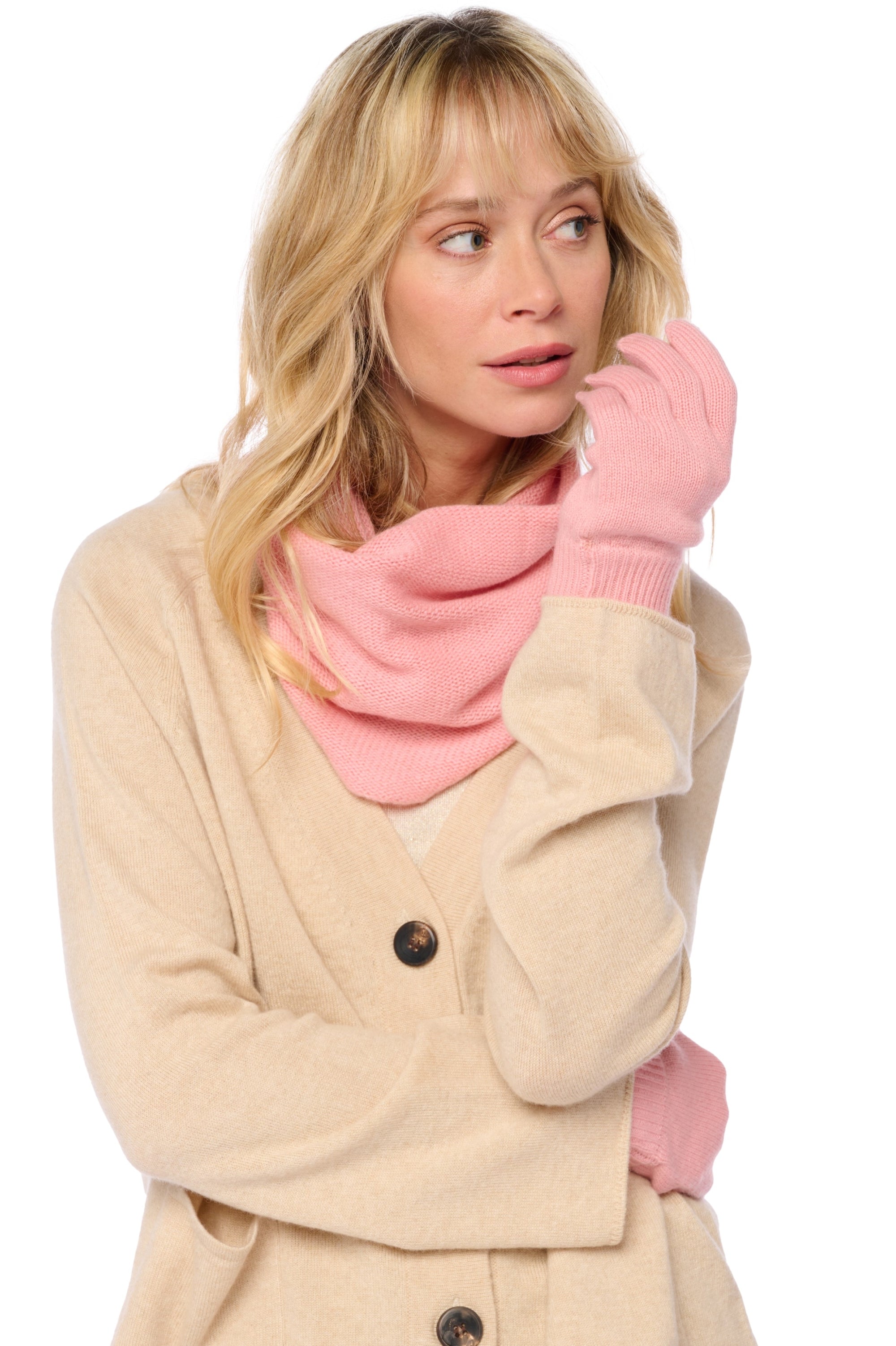 Manine cashmere women's jumper - tea rose - Mahogany