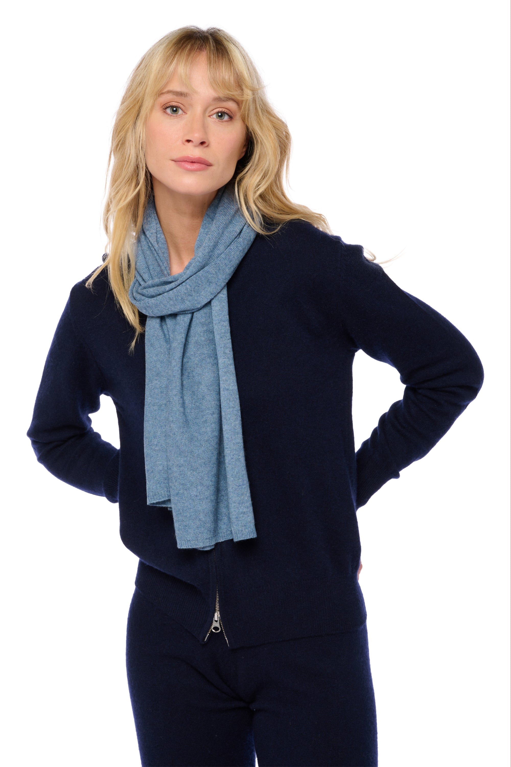 Woolozone in cashmere and mixed wool - indigo marl - Mahogany