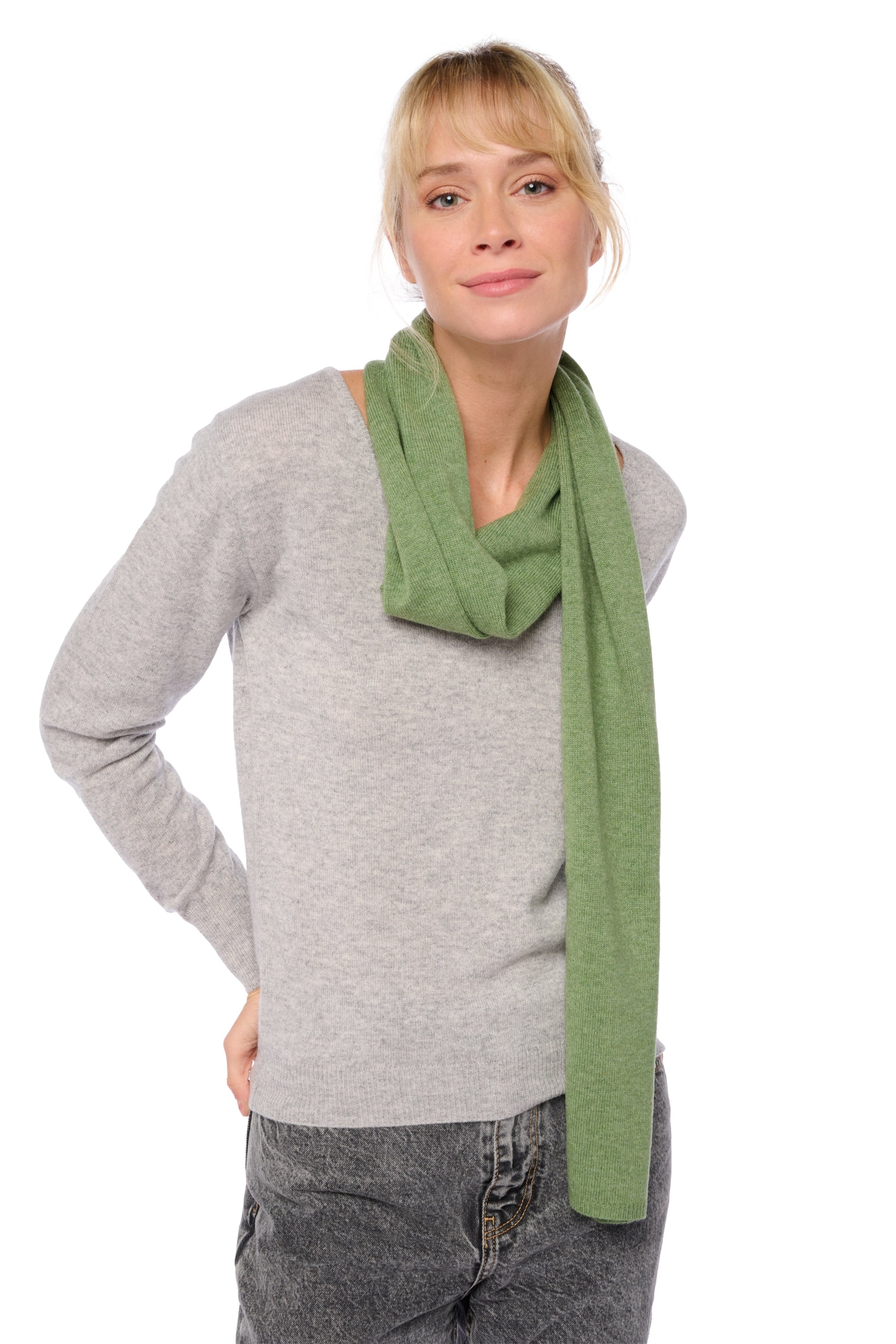 Woolozone in cashmere and mixed wool - green marl - Mahogany