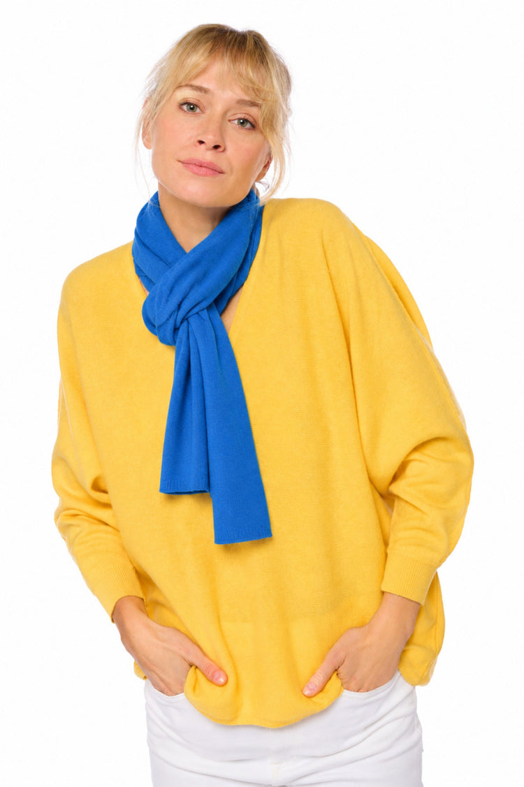 Cashmere and wool scarf, 70% wool / 30% cashmere, unisex, regular / 2 and 4 ply, standard knit, Mahogany