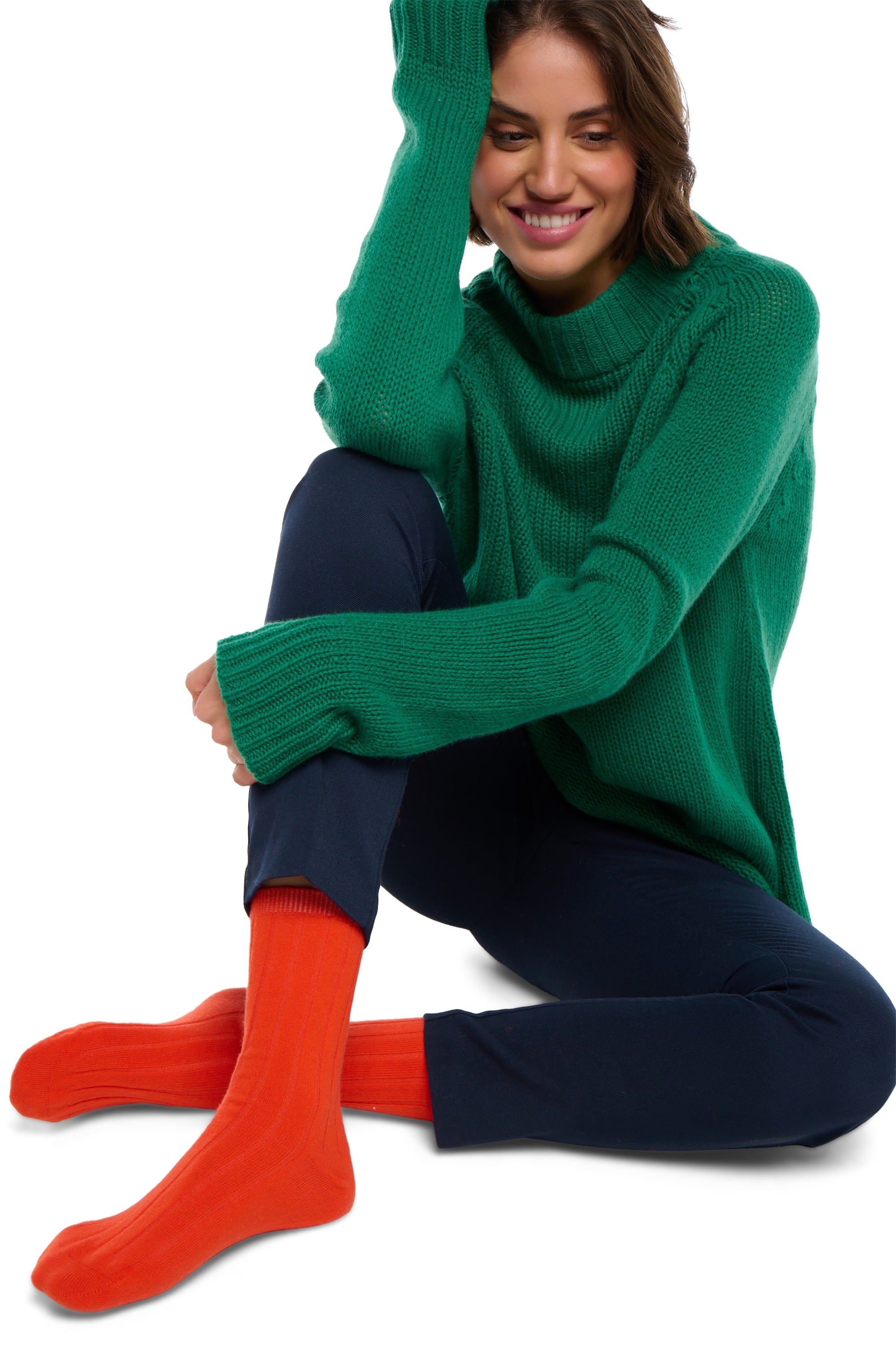 Dragibus en cachemire & elasthanne femme - Vue 1 - bloody orange - Mahogany
