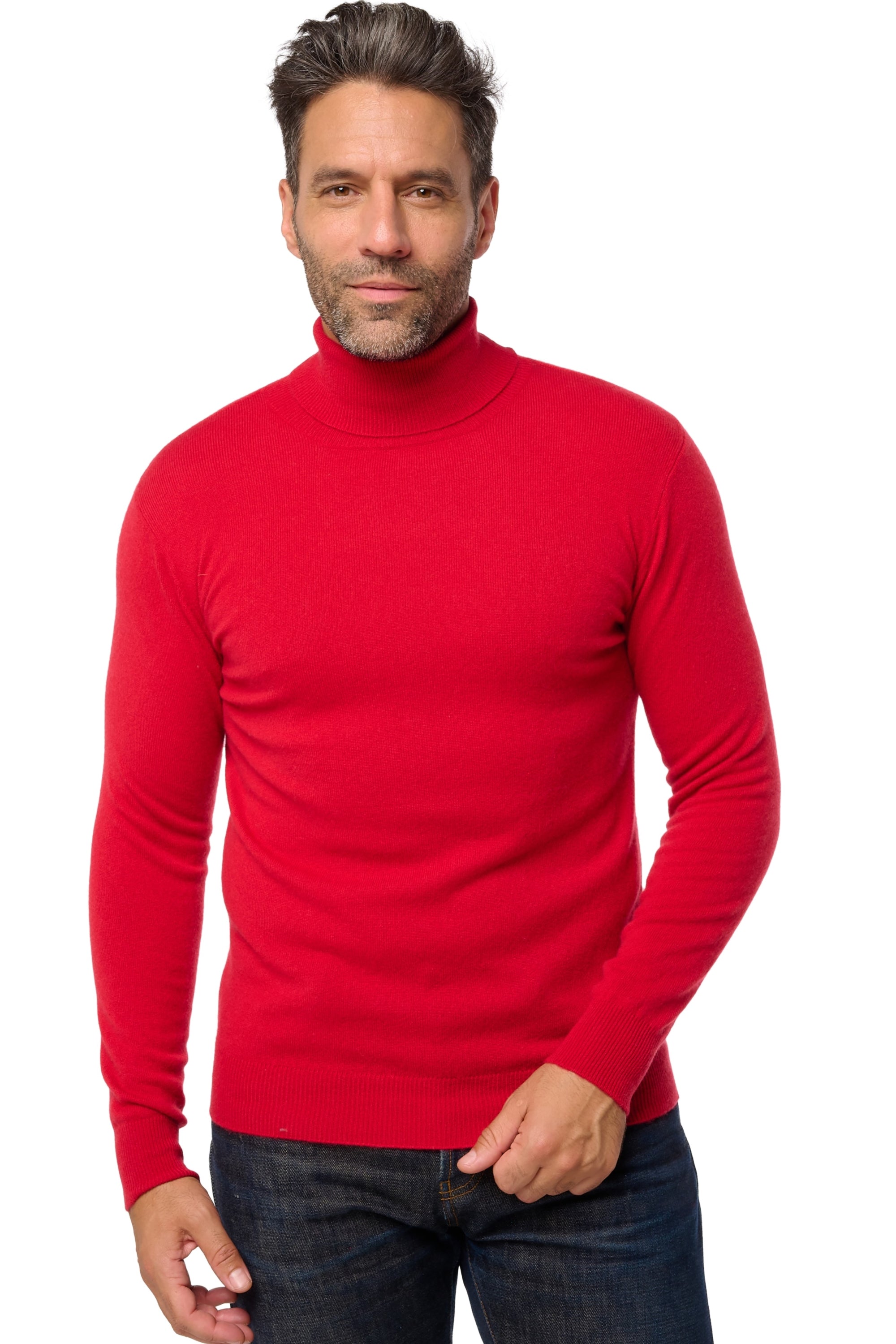 Tarry men's cashmere jumper - deep red - Mahogany