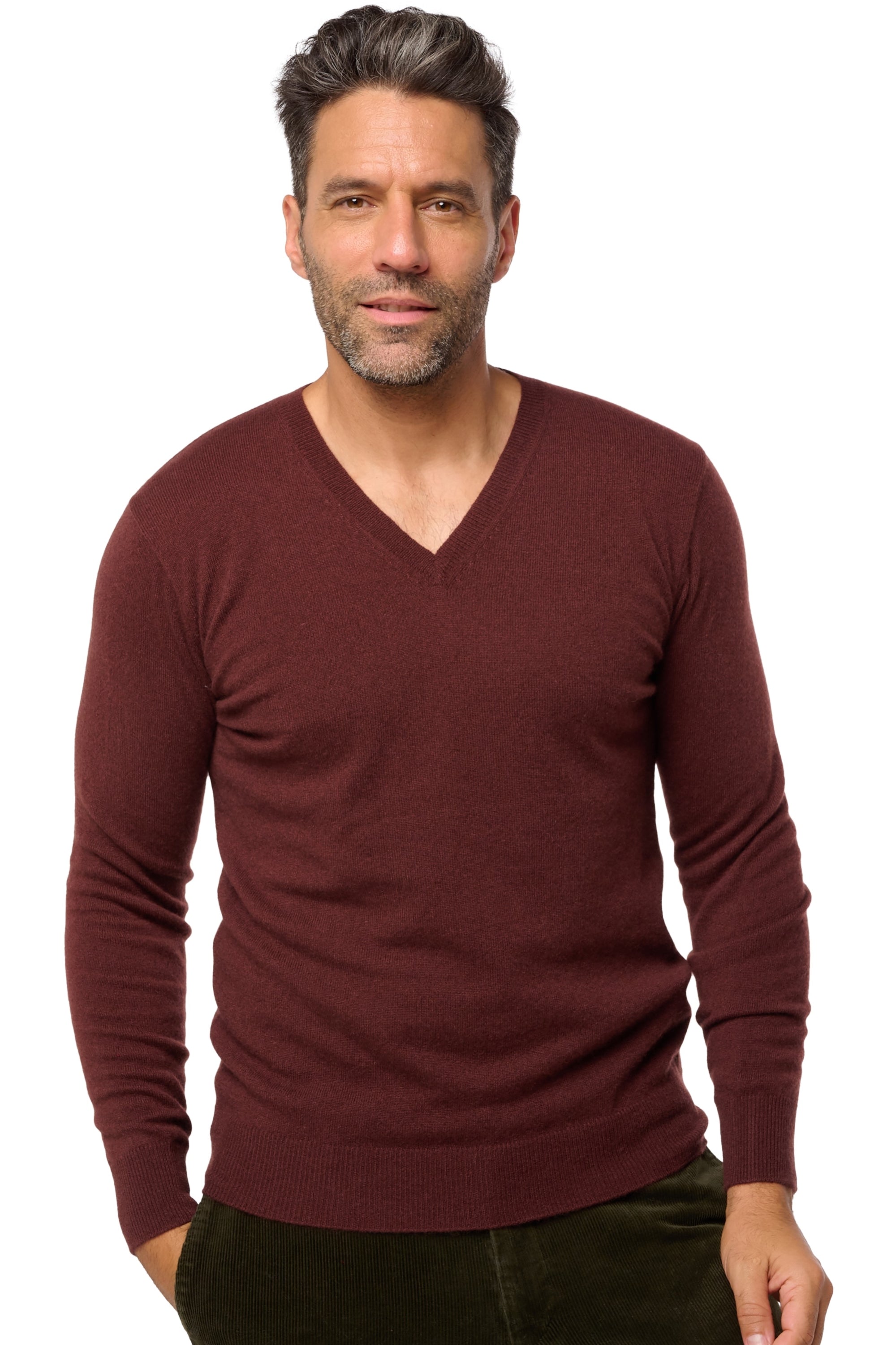 Tor men's cashmere jumper - cinnabar - Mahogany